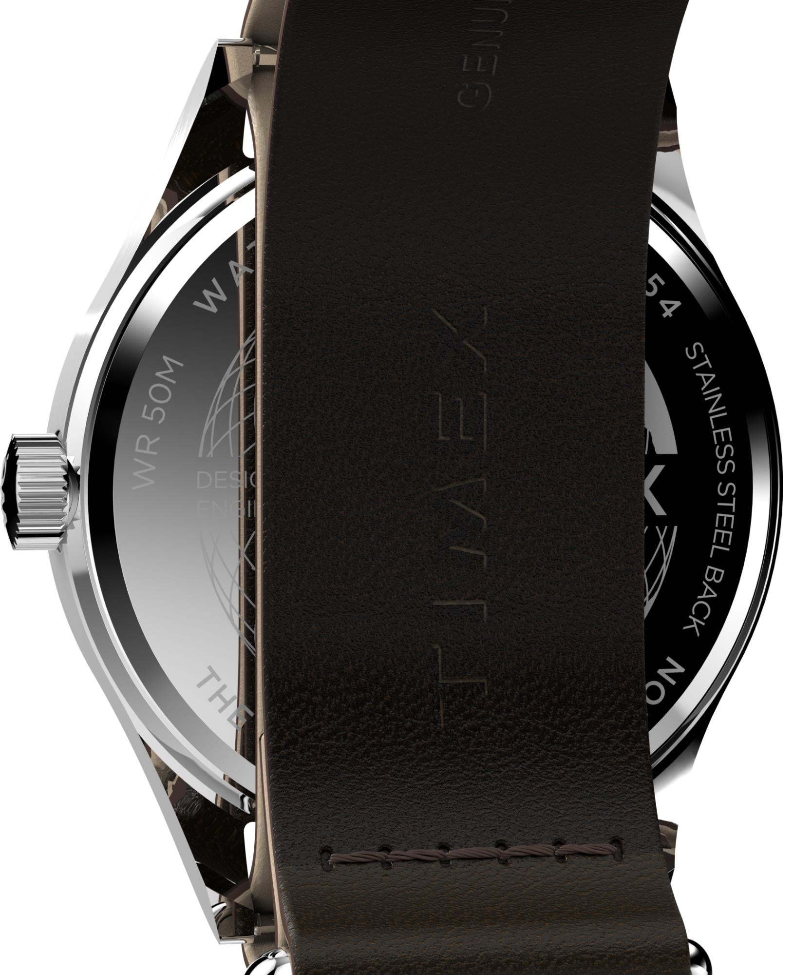 Timex Weekender 39mm White Dial Leather Mens Quartz Watch TW2Y35800