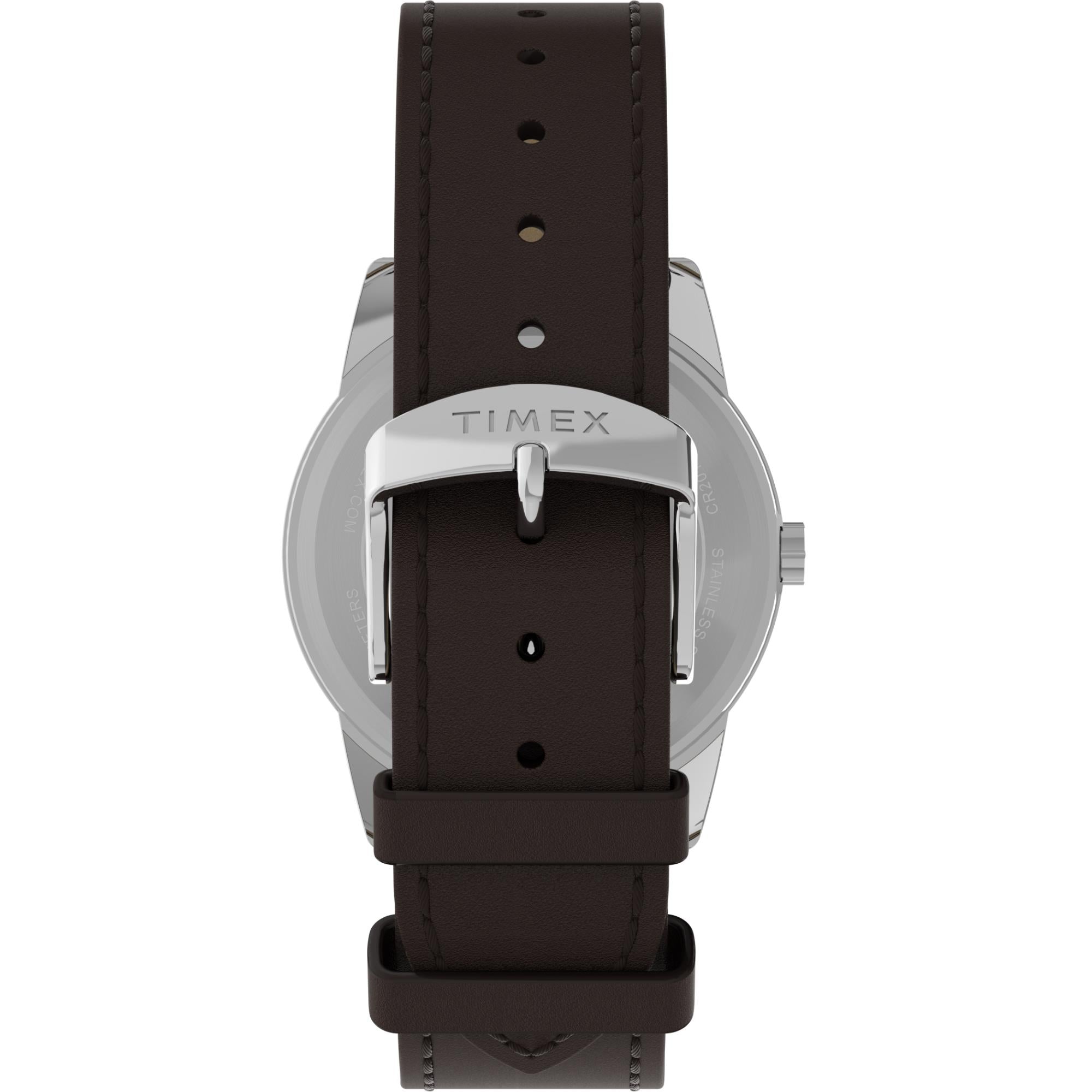 Timex Easy Reader 38mm White Dial Leather Mens Quartz Watch TW2Y12600