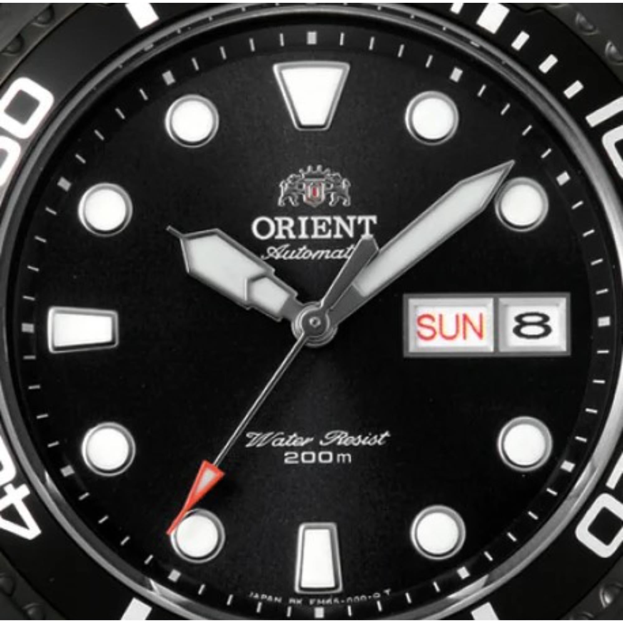 Orient Ray Raven II 41.5mm Black Dial Steel Mens Automatic Watch TAA02003B9