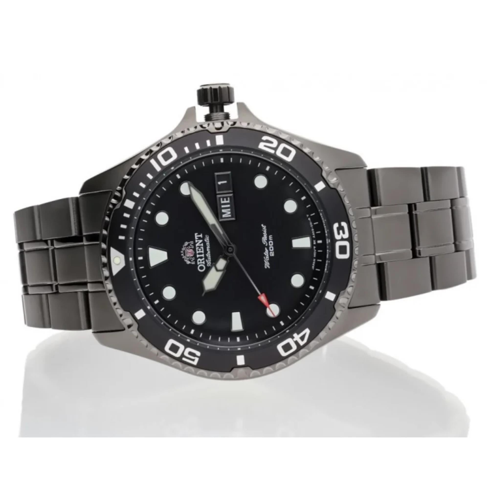 Orient Ray Raven II 41.5mm Black Dial Steel Mens Automatic Watch TAA02003B9