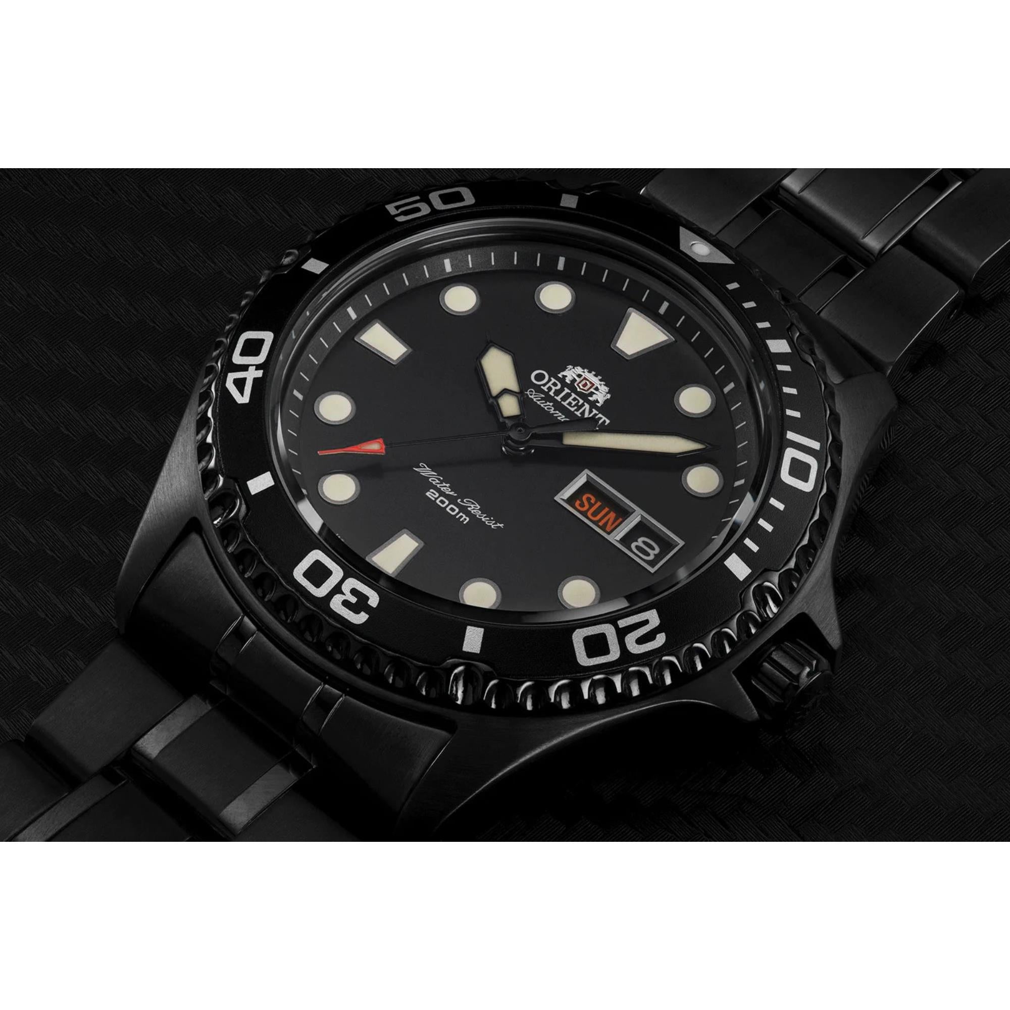 Orient Ray Raven II 41.5mm Black Dial Steel Mens Automatic Watch TAA02003B9