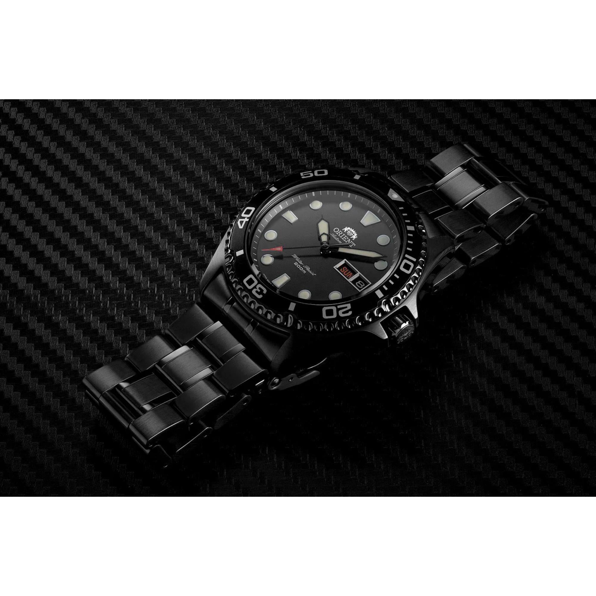 Orient Ray Raven II 41.5mm Black Dial Steel Mens Automatic Watch TAA02003B9