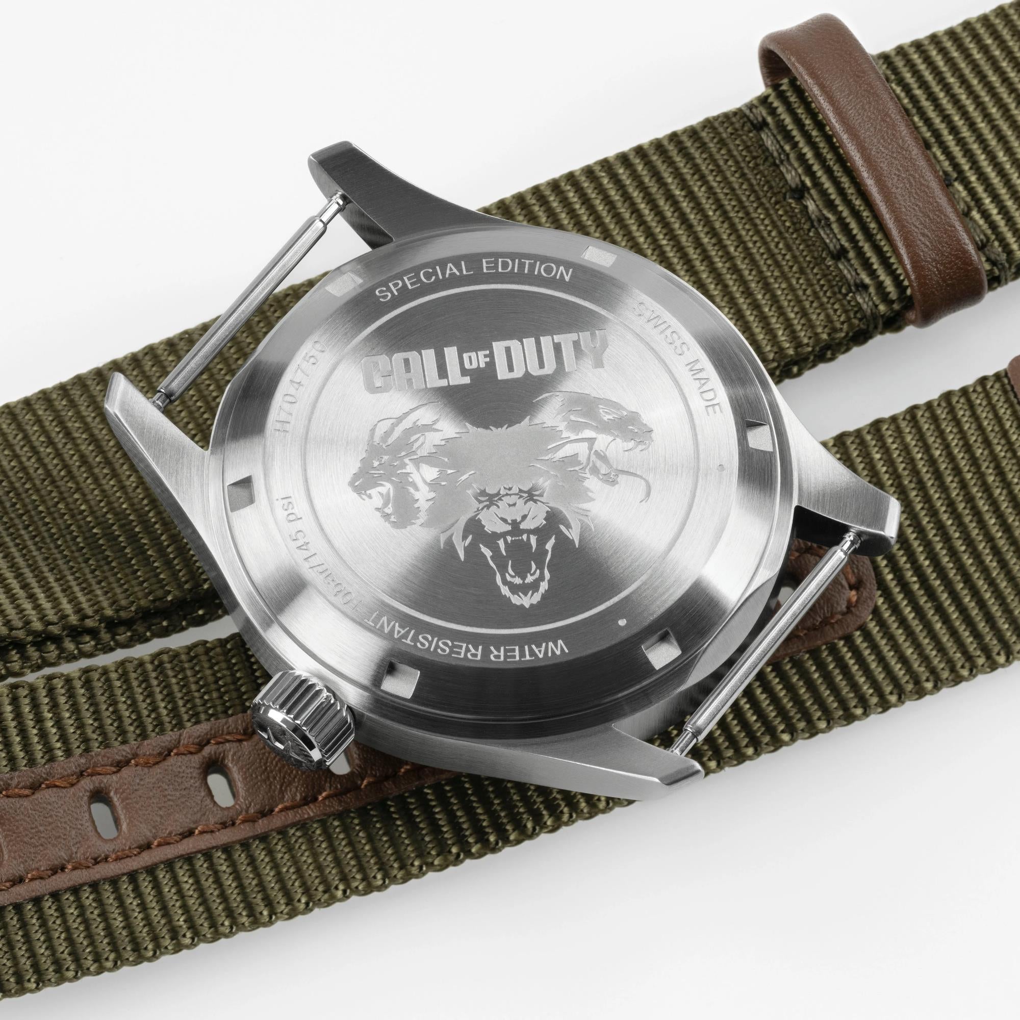 Hamilton Khaki Field 38mm Call of Duty Sonderedition Schwarz Zifferblatt NATO Herren Automatik Uhr H70475930