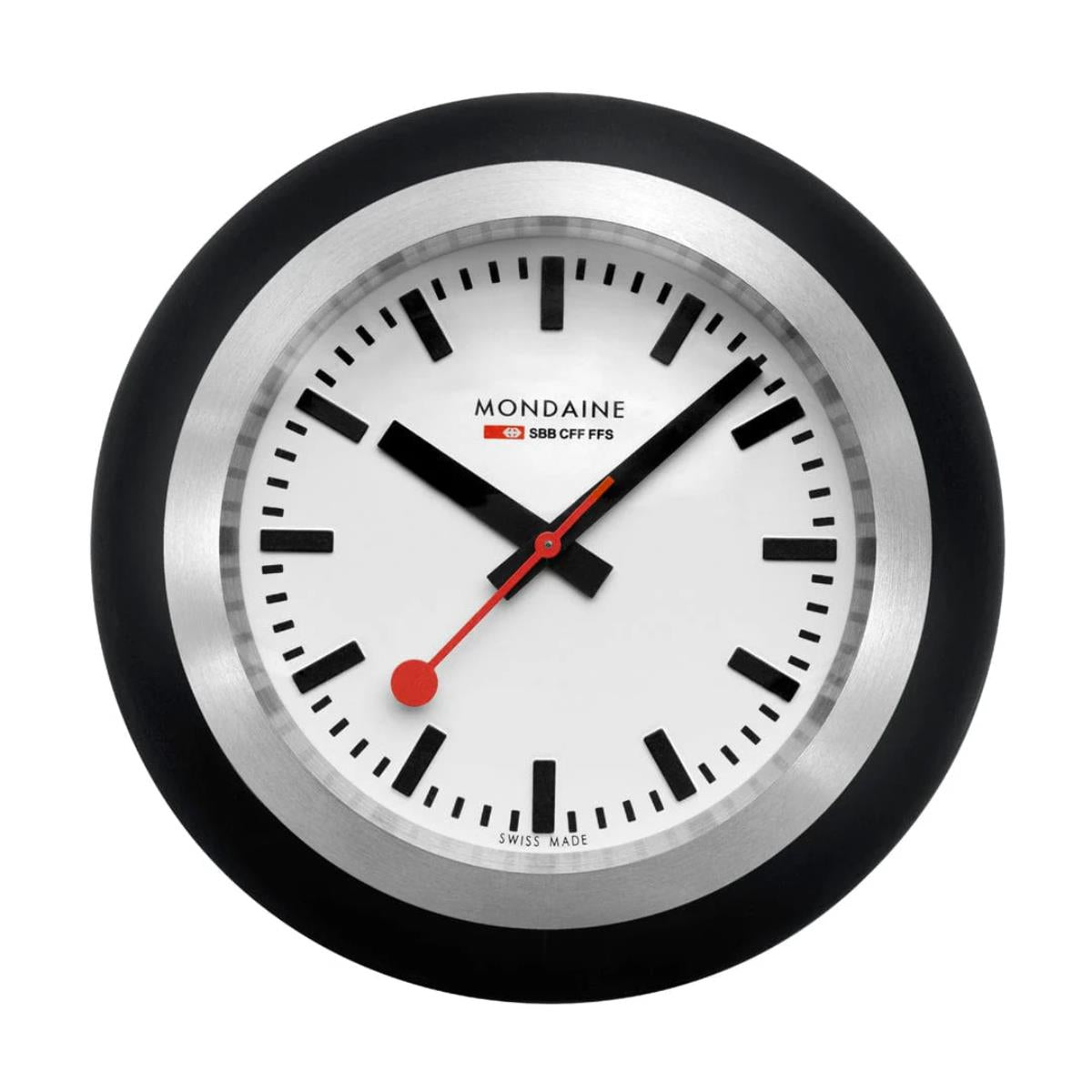 Mondaine Black Table Globe Clock Quartz White Dial A660.30335.16SBO