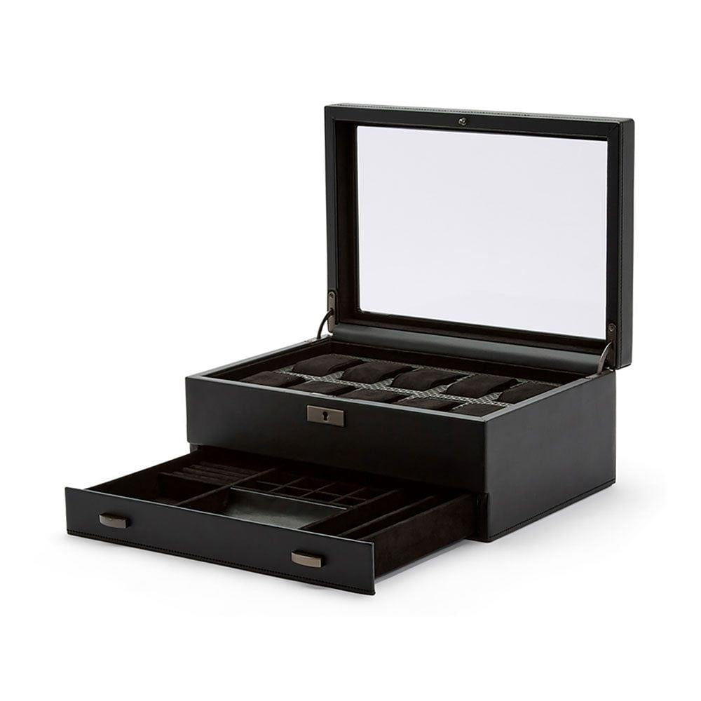 WOLF Axis 10-teiliges Pulverbeschichtetes Uhrenbox mit Schublade 488203