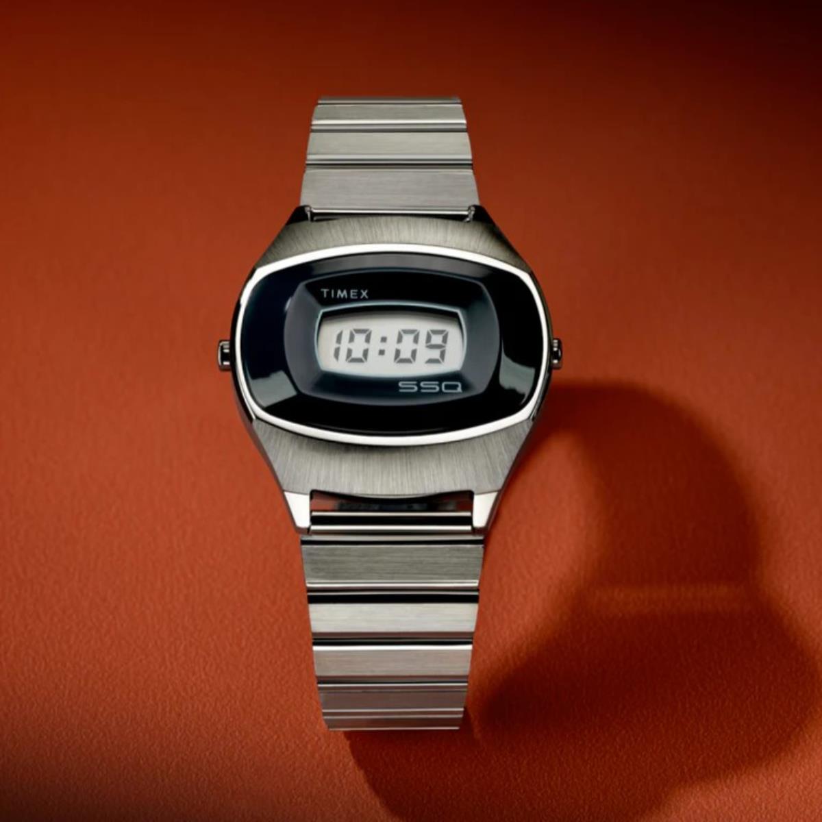 Timex Q 38mm Digital Steel Quartz Watch TW2Y06100