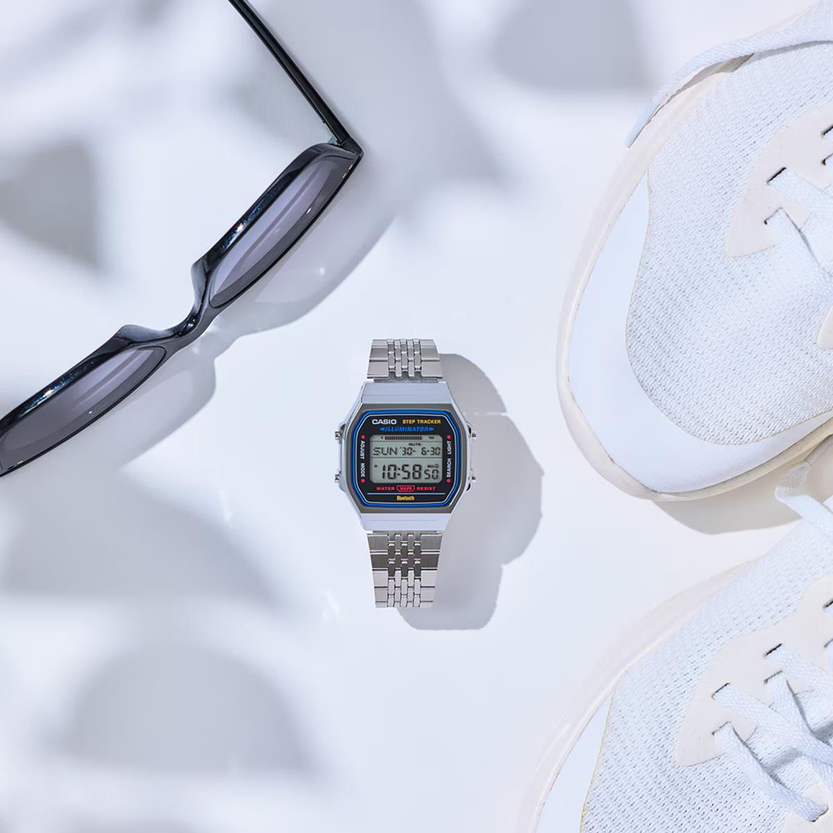Casio Vintage Quarz Digital Stahlarmband Uhr ABL-100WE-1AEF