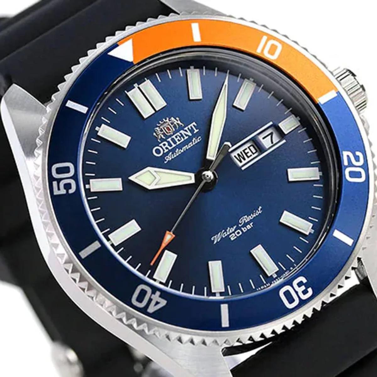 Orient Kano 44mm Blue Dial Silicone Mens Automatic Watch RA-AA0916L39B