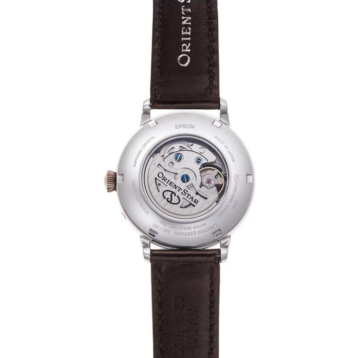 Orient Star Mondphase 41mm Limited Edition Braunes Zifferblatt Leder und Stahl Herren Automatik Uhr RE-AY0121A00B
