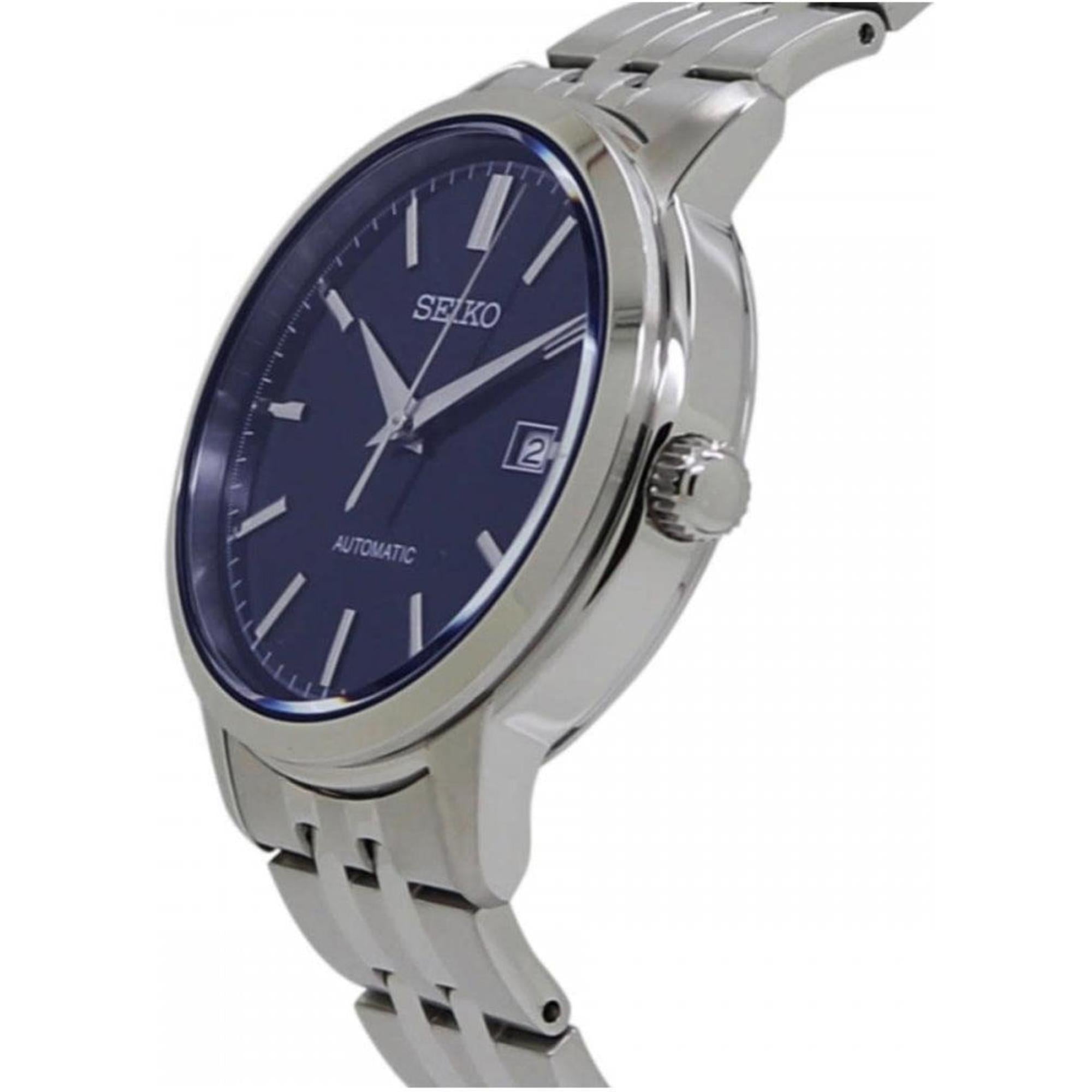 Seiko Essentials 41mm Blaues Zifferblatt Stahl Herren Automatik Uhr SRPH87K1
