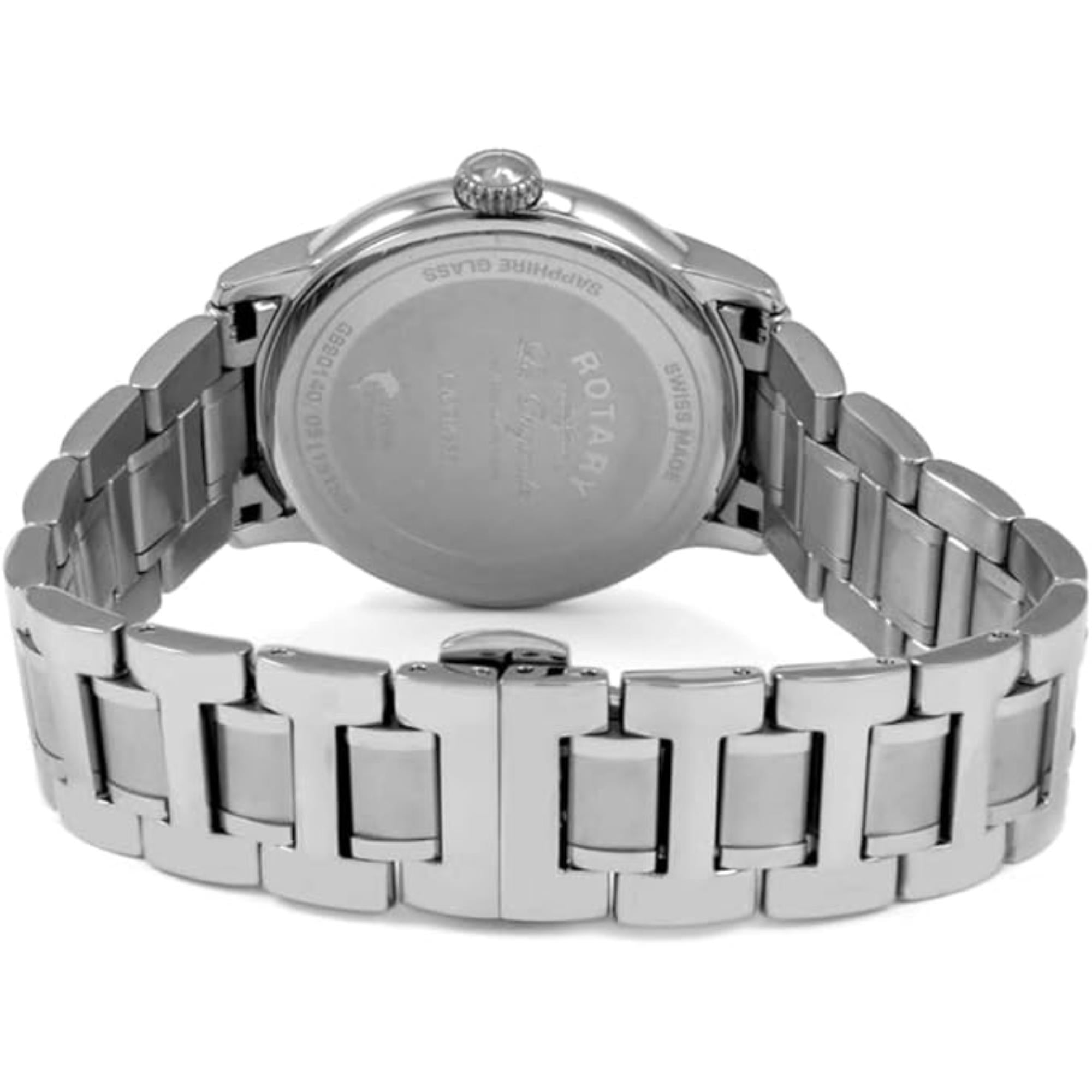 Rotary Les Originales Caviano Blaues Zifferblatt Stahl Armband Herren Uhr GB90140/05
