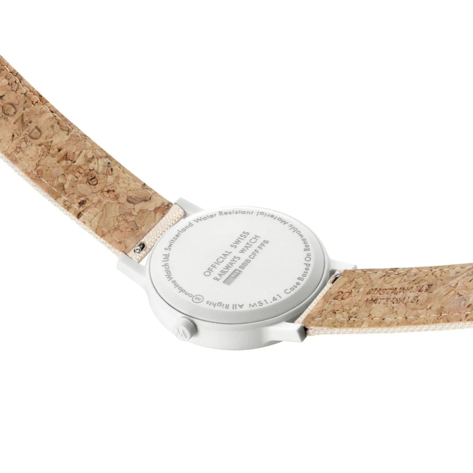Mondaine Essence Solar White Dial PET Textile Strap Unisex Watch MS1.41910.LA