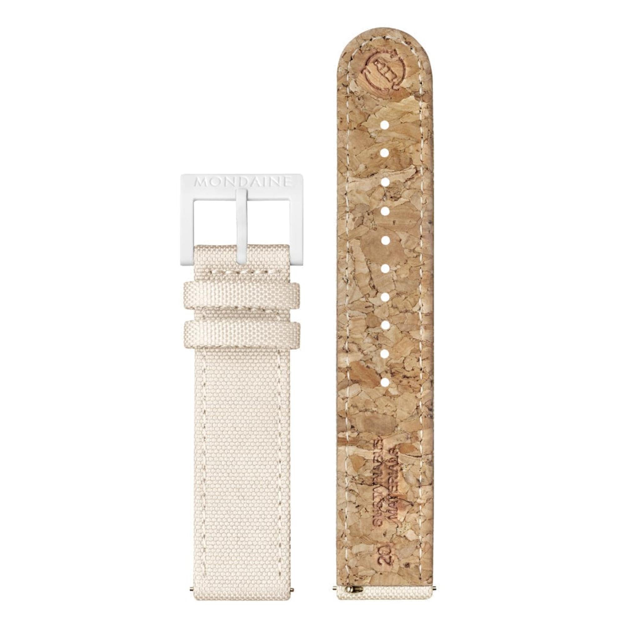 Mondaine Essence Solar White Dial PET Textile Strap Unisex Watch MS1.41910.LA