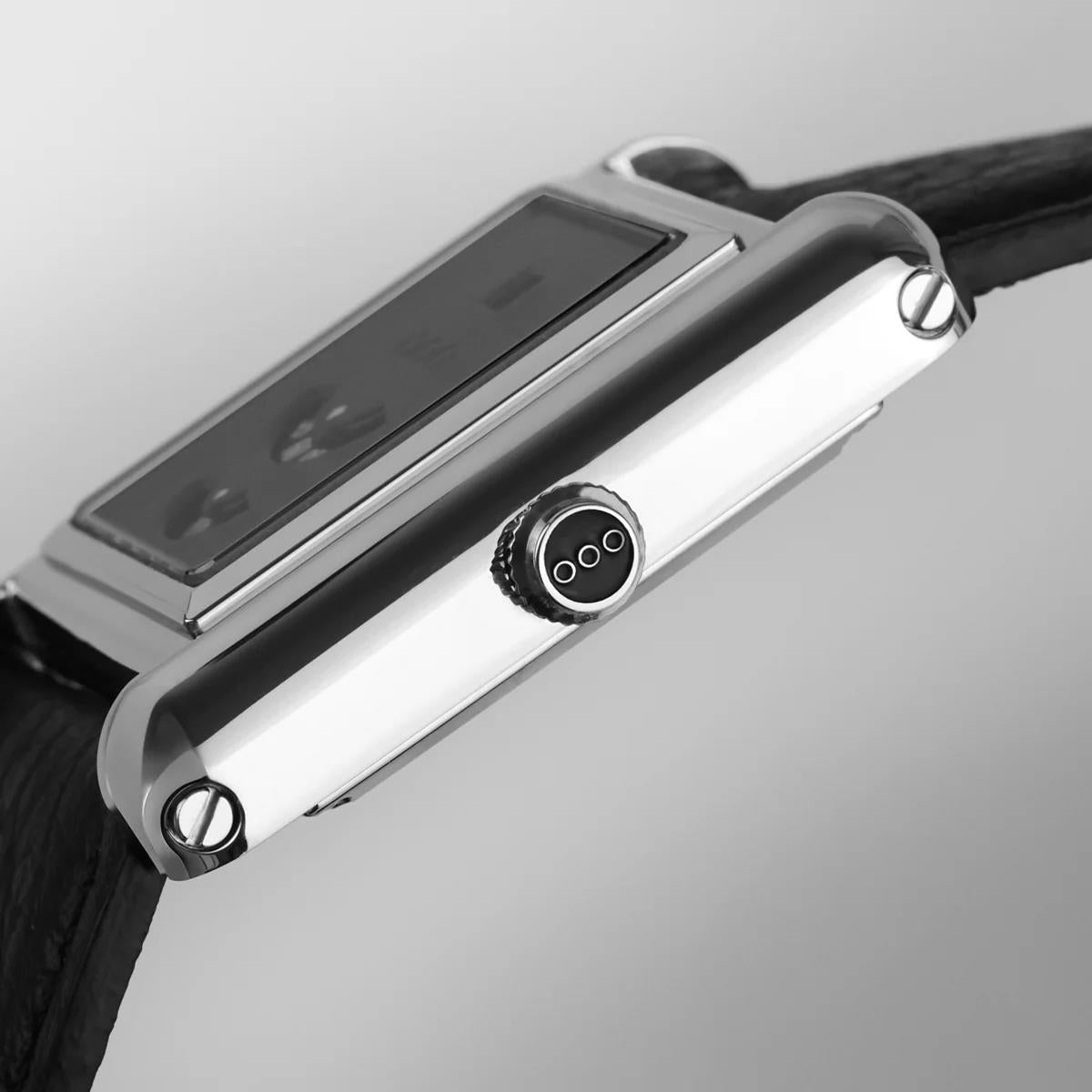Out Of Order Forma Venti Jumphour Automatic Lacquered Black Dial Leather Strap Watch F20BLK.316