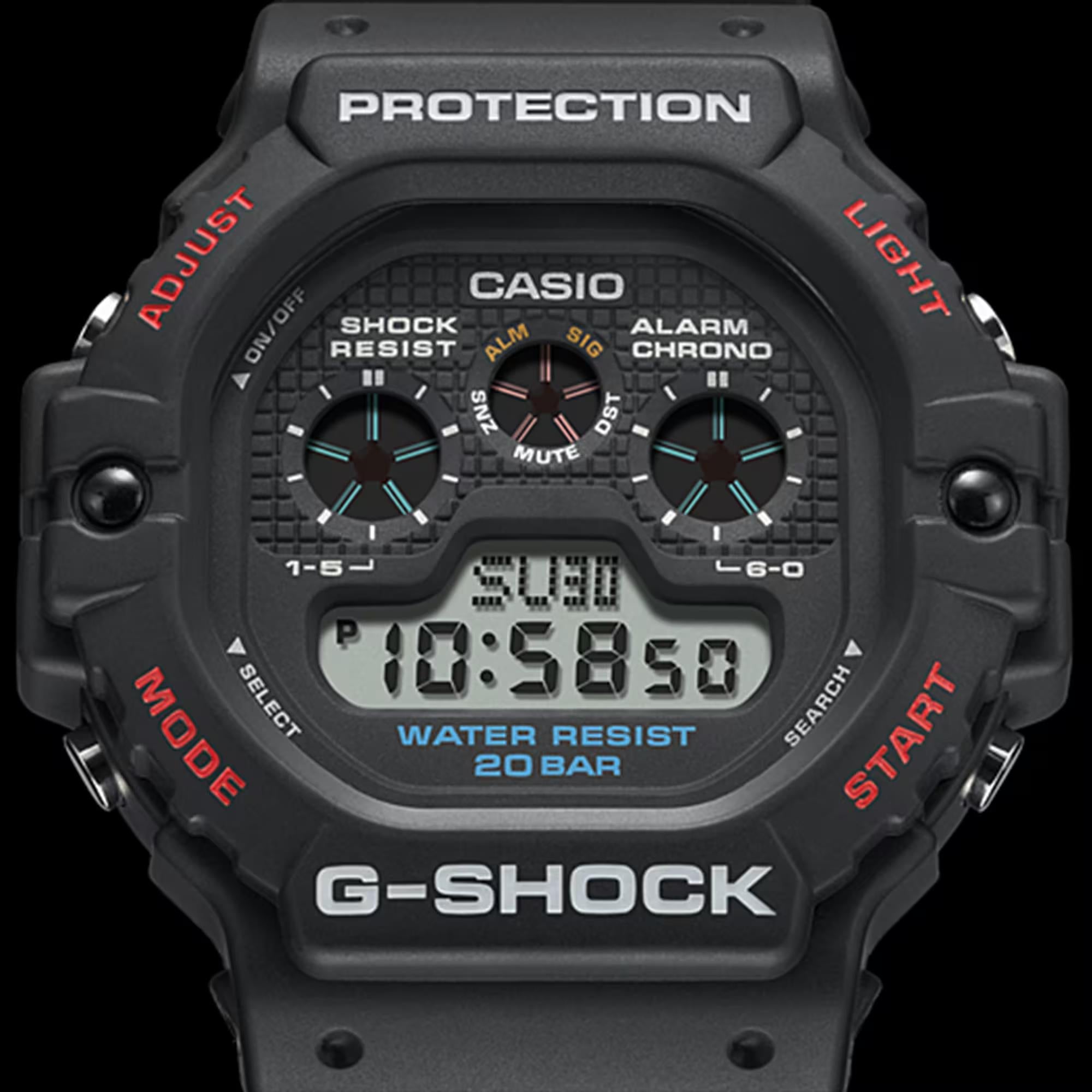 Casio G-Shock Schwarze Digitale Harzarmband Herren Uhr DW-5900U-1ER