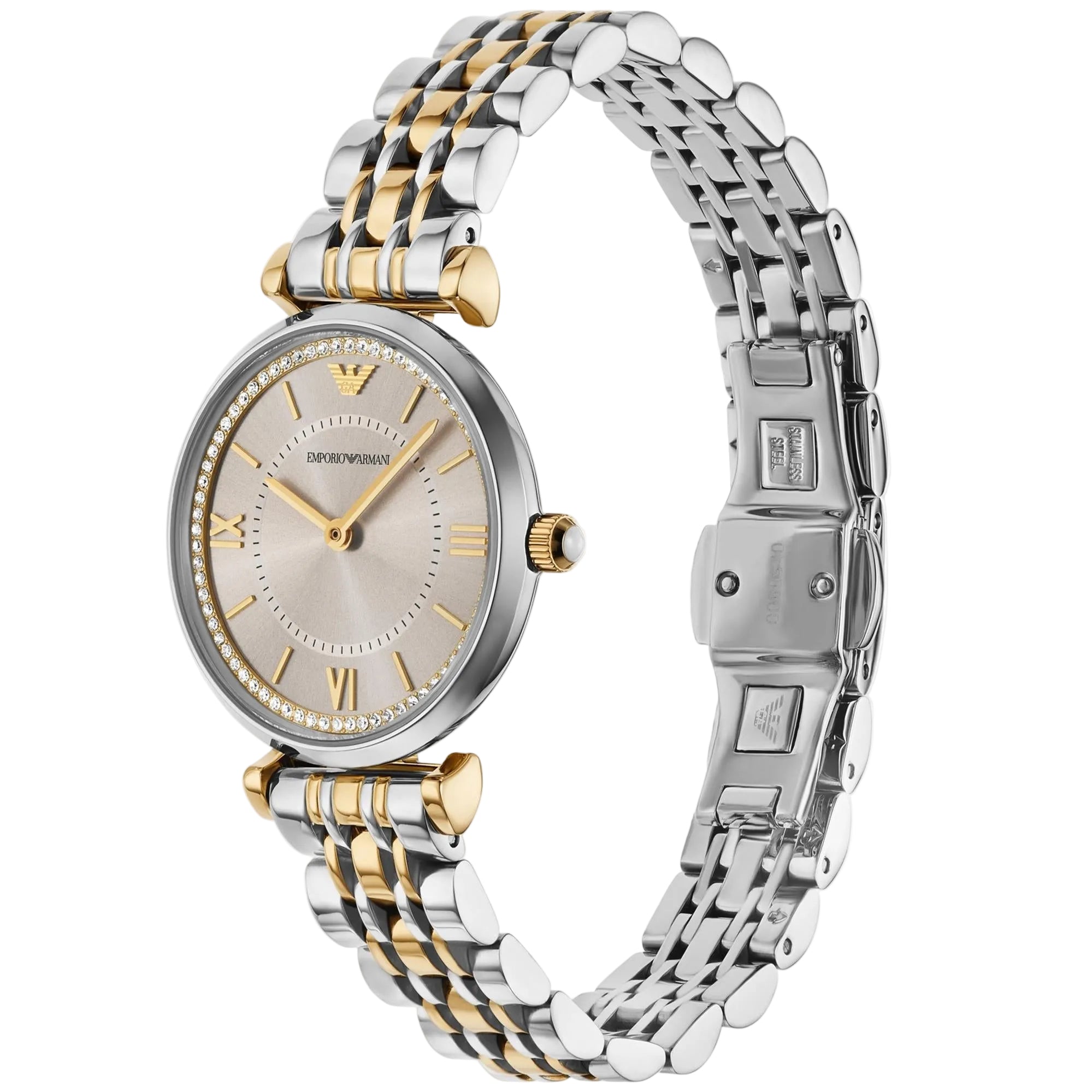 Emporio Armani Gianni 32mm Champagne Dial Steel Ladies Quartz Watch AR11702