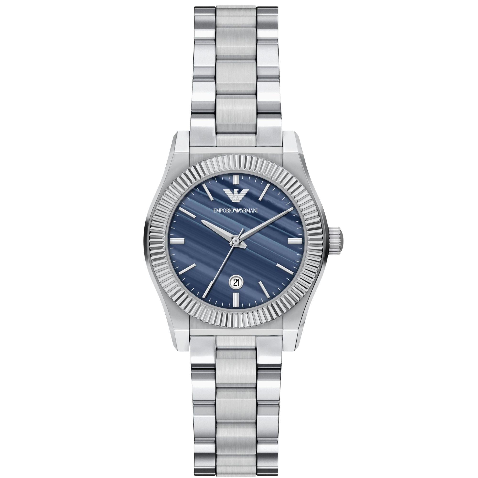 Emporio Armani Federica 32mm Blue Dial Steel Ladies Quartz Watch AR11760