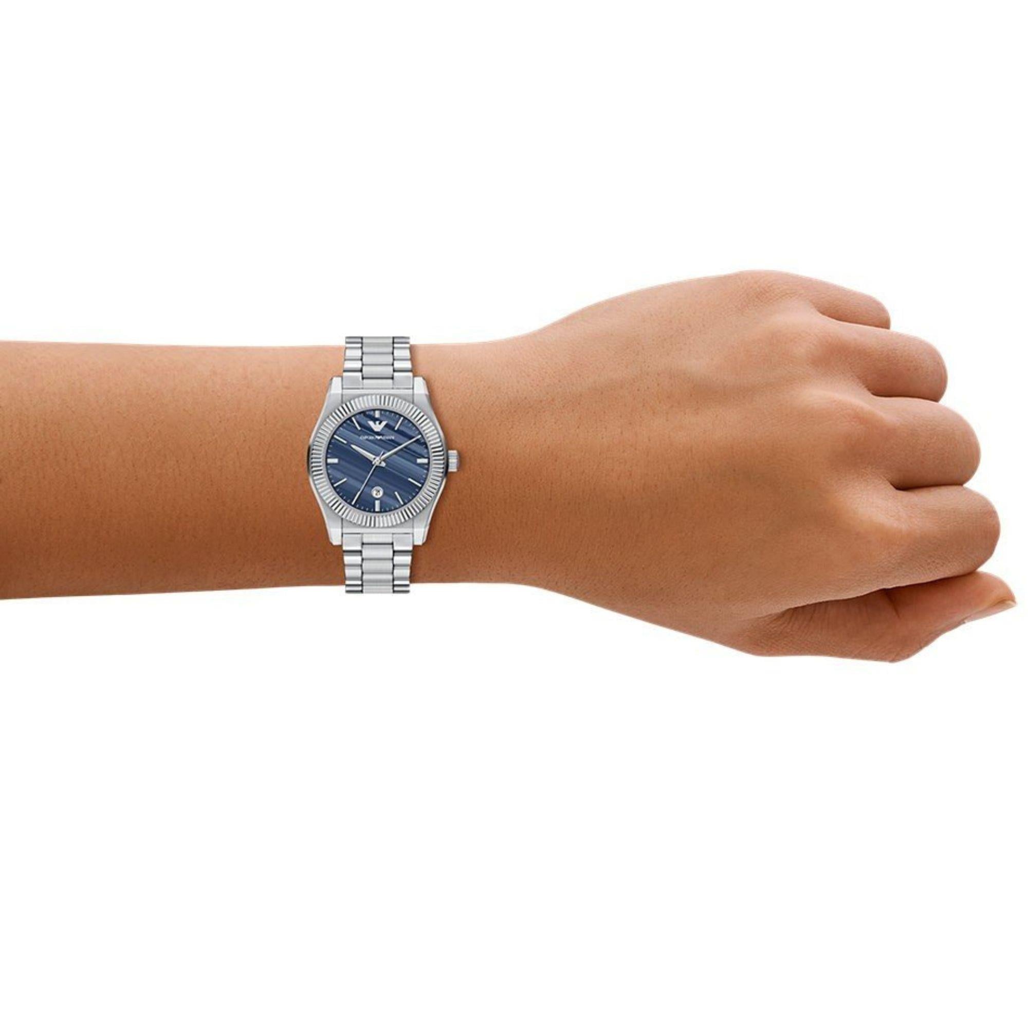 Emporio Armani Federica 32mm Blue Dial Steel Ladies Quartz Watch AR11760