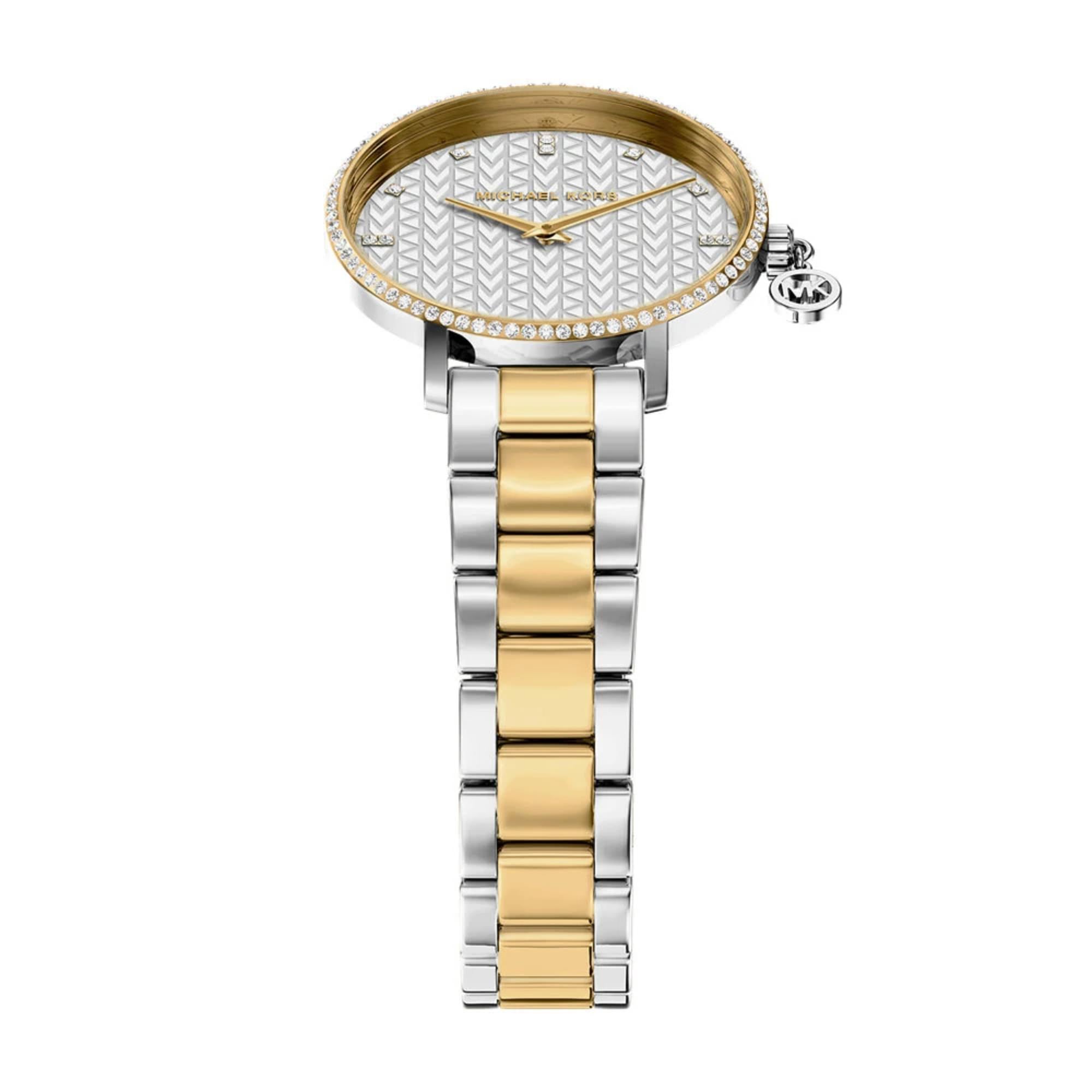 Michael Kors Pyper 32mm Silbernes Zifferblatt Stahl Damen Quarz Uhr MK7574