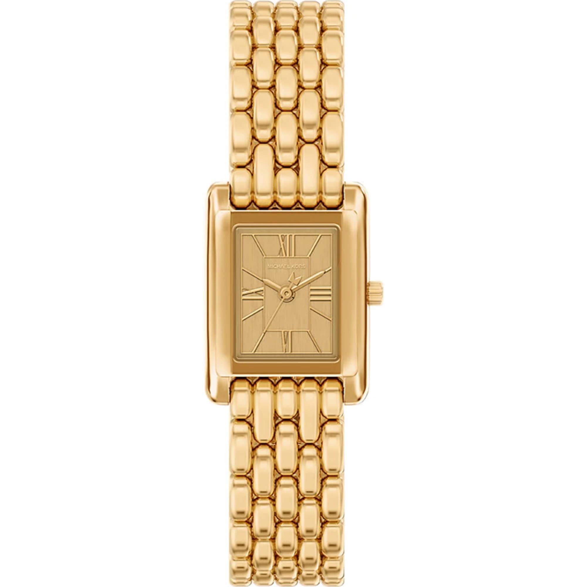 Michael Kors Petite Essex Goldenes Zifferblatt Stahlarmband Damen Uhr MK4997