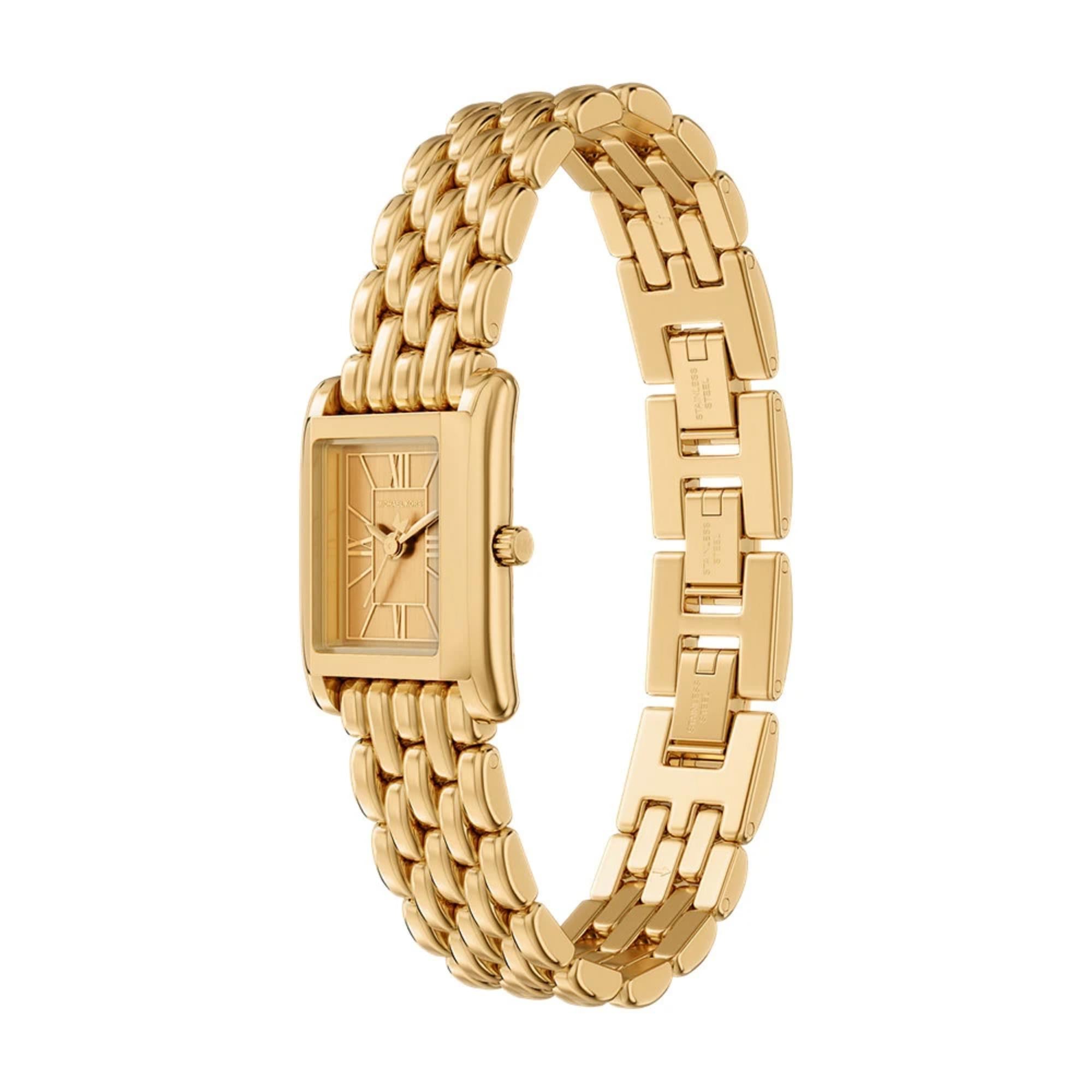 Michael Kors Petite Essex Goldenes Zifferblatt Stahlarmband Damen Uhr MK4997