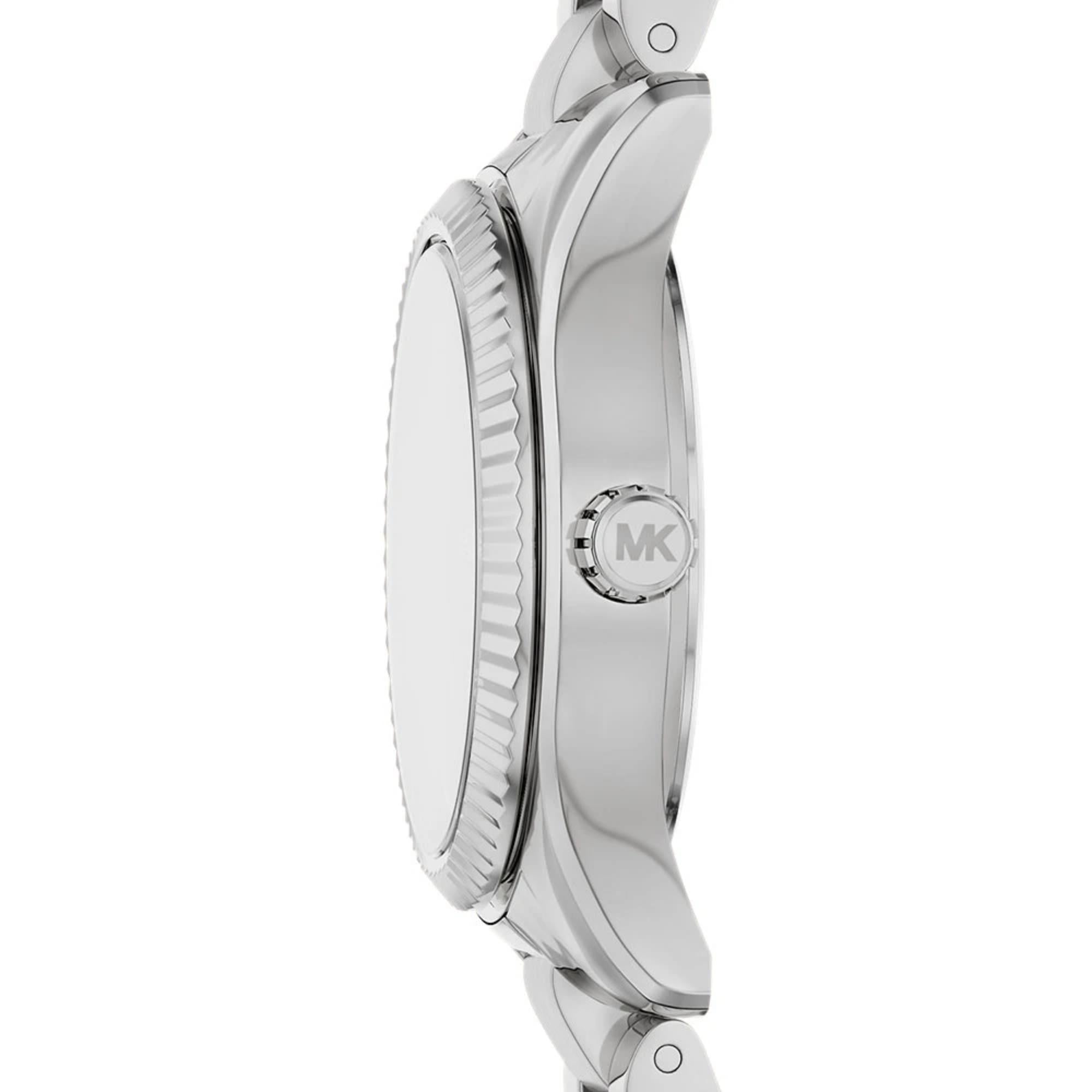 Michael Kors Petite Lexington Pavé Pink Dial Steel Strap Women's Watch MK4996