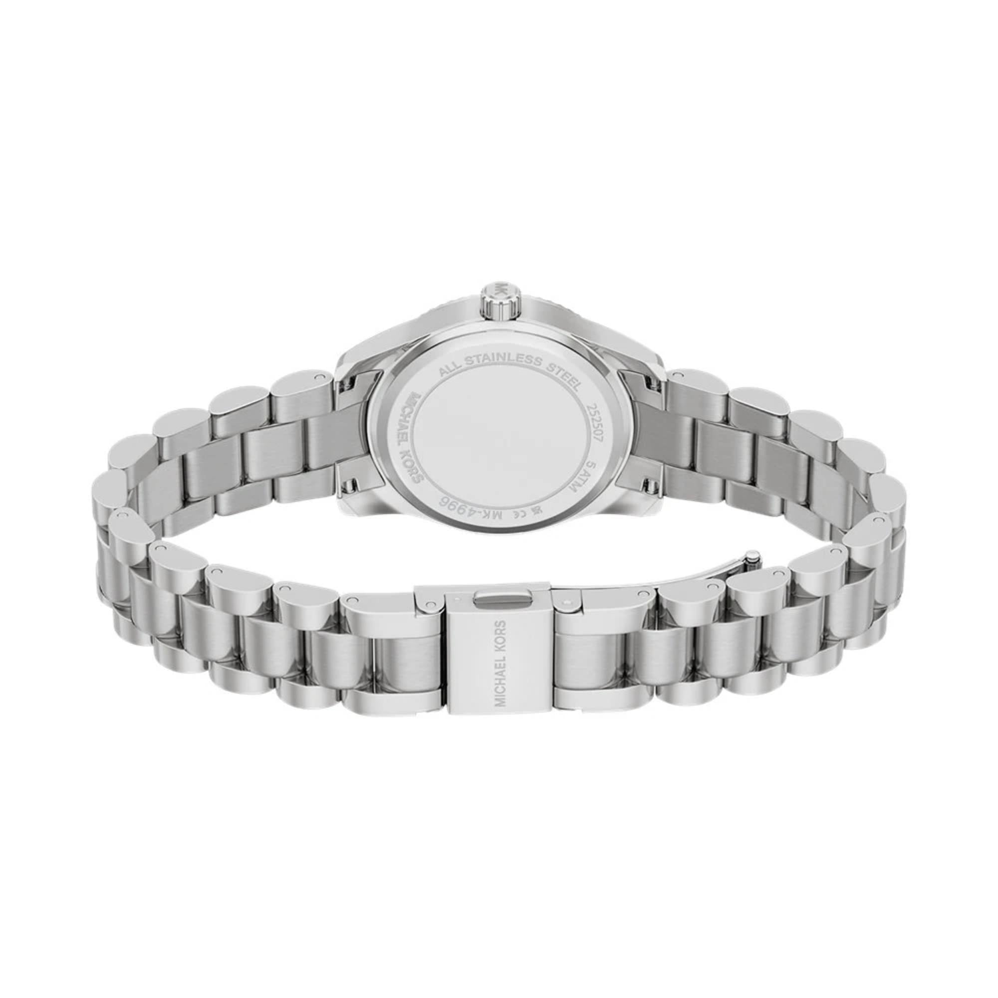 Michael Kors Petite Lexington Pavé Pink Dial Steel Strap Women's Watch MK4996