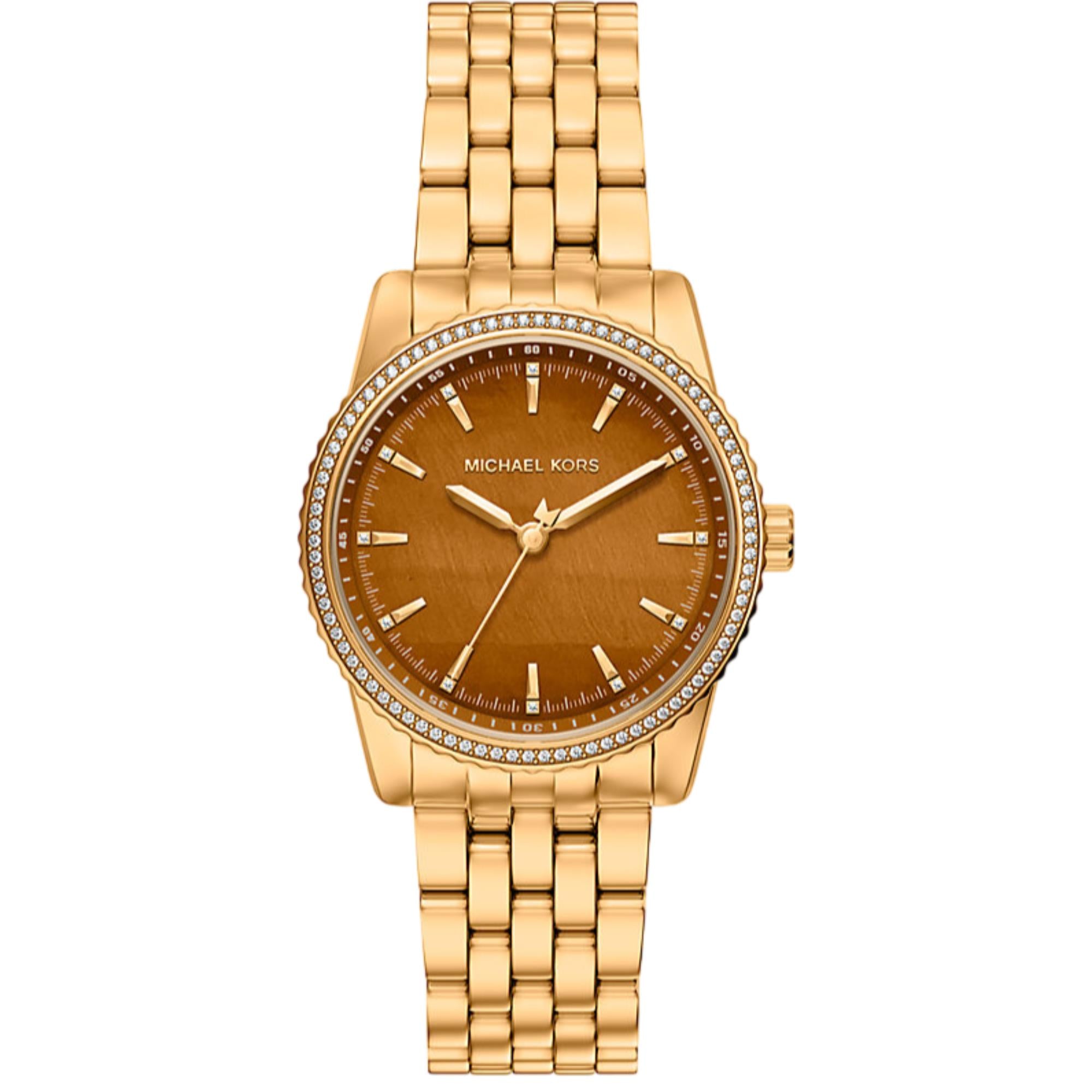 Michael Kors Bryant 35mm Brown Dial Steel Ladies Quartz Watch MK7581