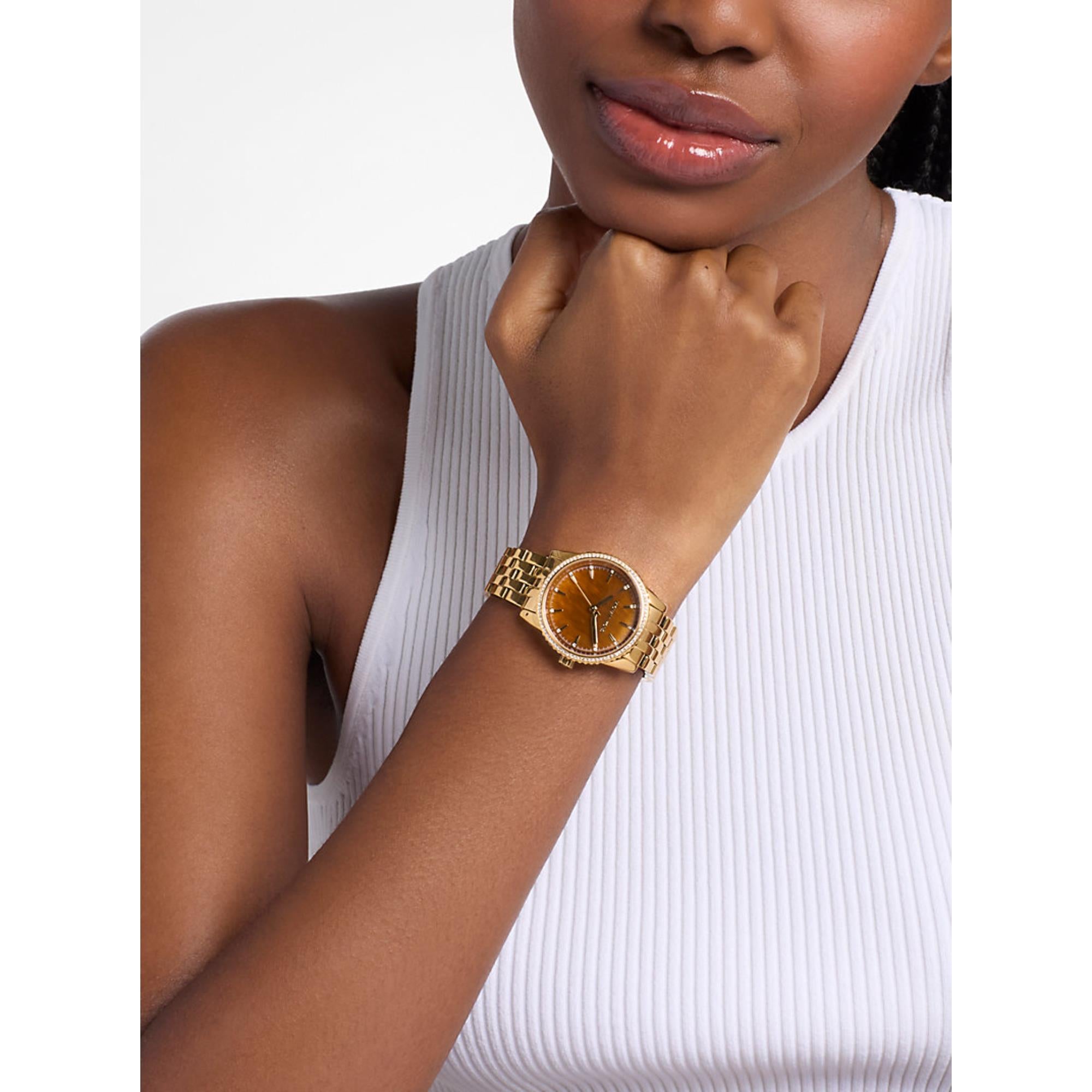 Michael Kors Bryant 35mm Brown Dial Steel Ladies Quartz Watch MK7581