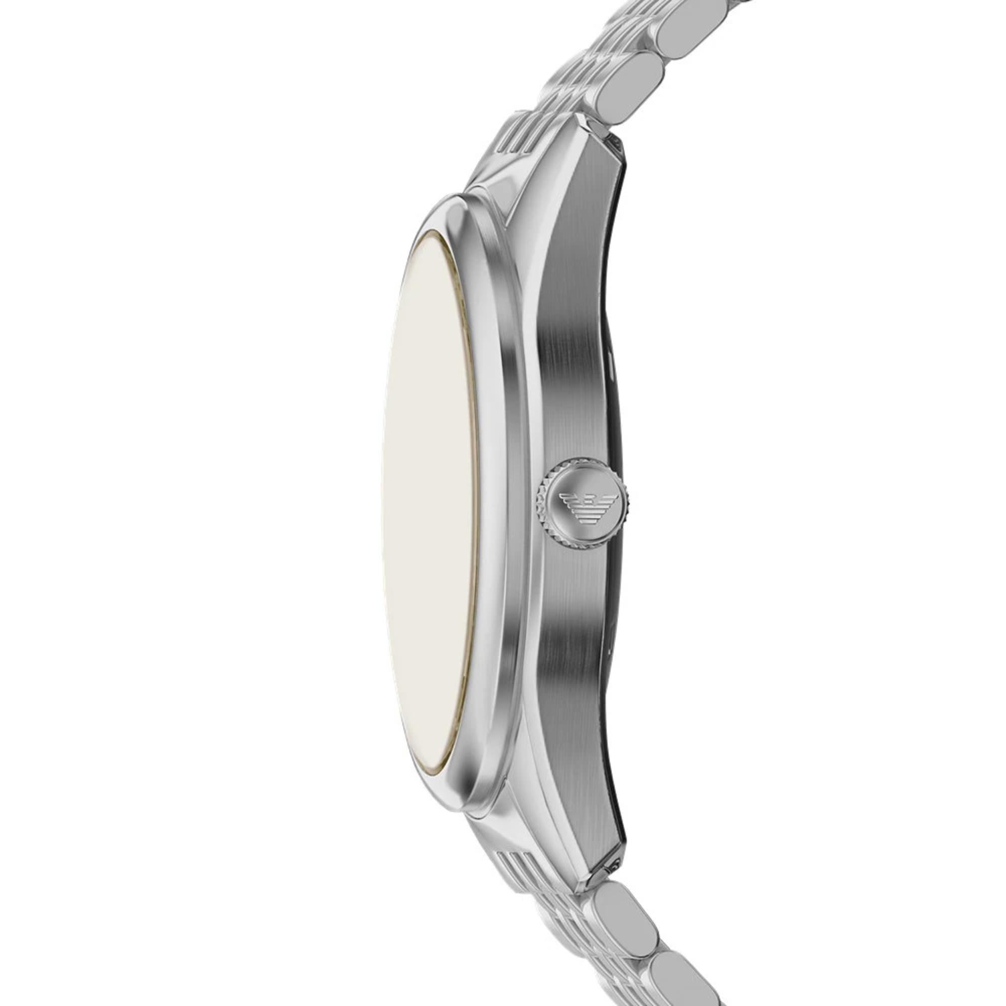 Emporio Armani Antonio 43mm Skeleton Silver Dial Steel Mens Automatic Watch AR60095