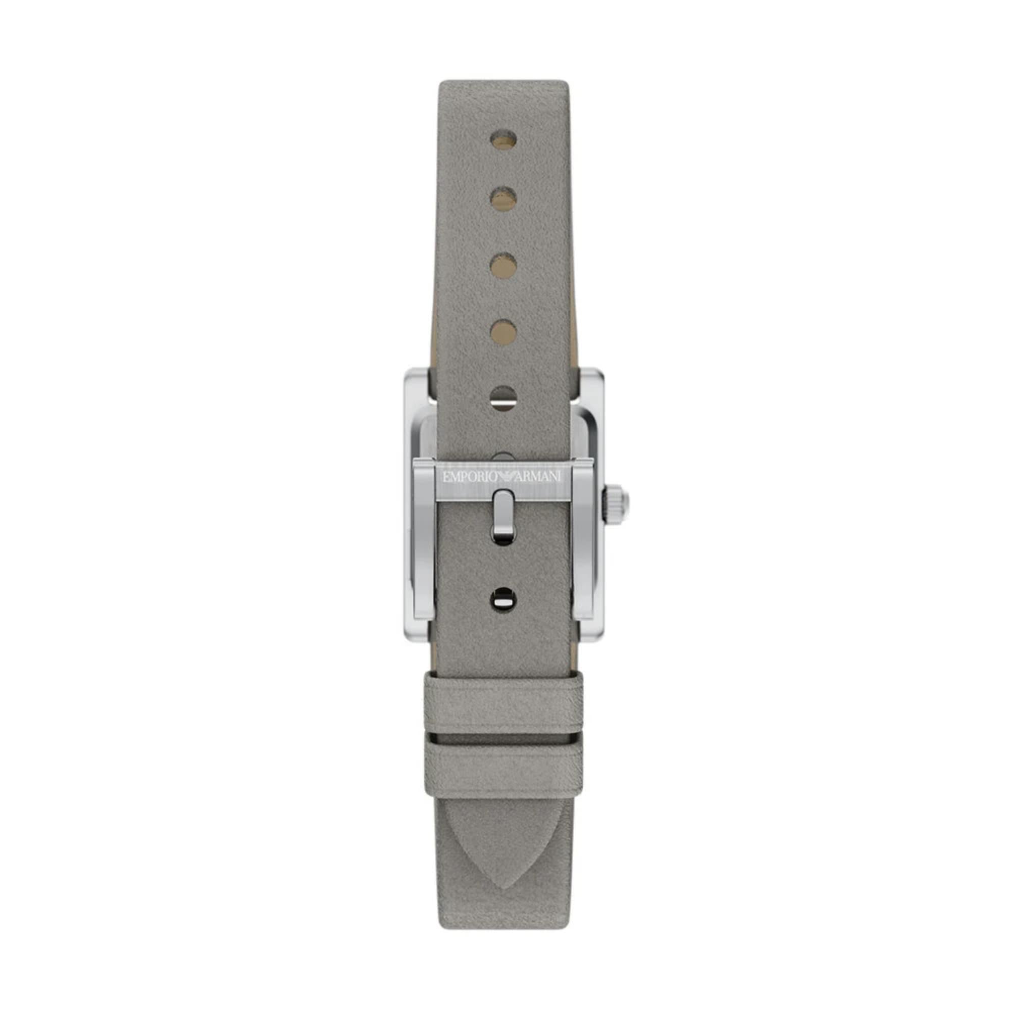 Emporio Armani Genni 19mm White Mother of Pearl Dial Leather Ladies Quartz Watch AR11764