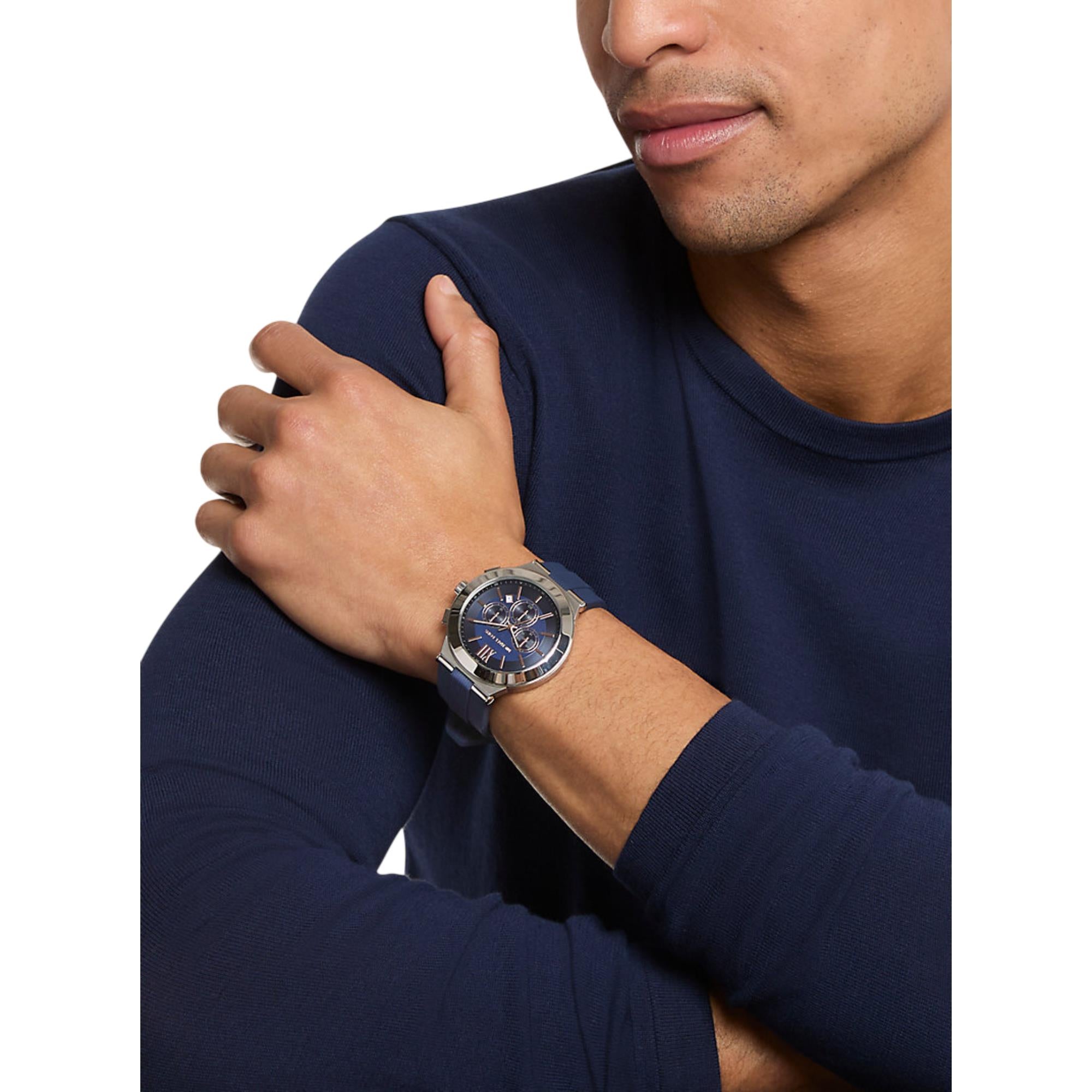 Michael Kors Billie 45mm Chronograph Blau Zifferblatt Silikon Herren Quarz Uhr MK9254