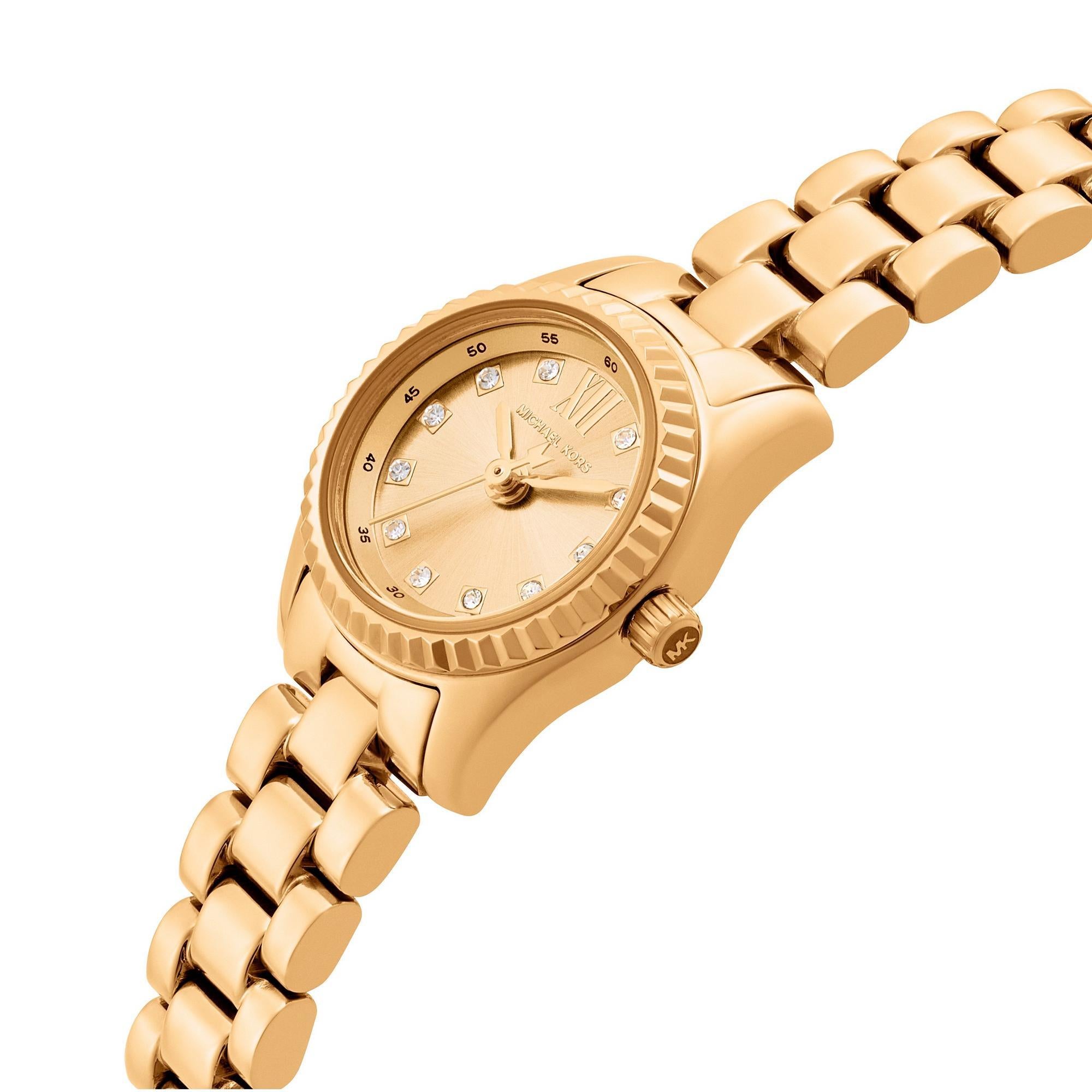 Michael Kors Lexington 19mm Gold Zifferblatt Stahl Damen Quarz Uhr MK4862
