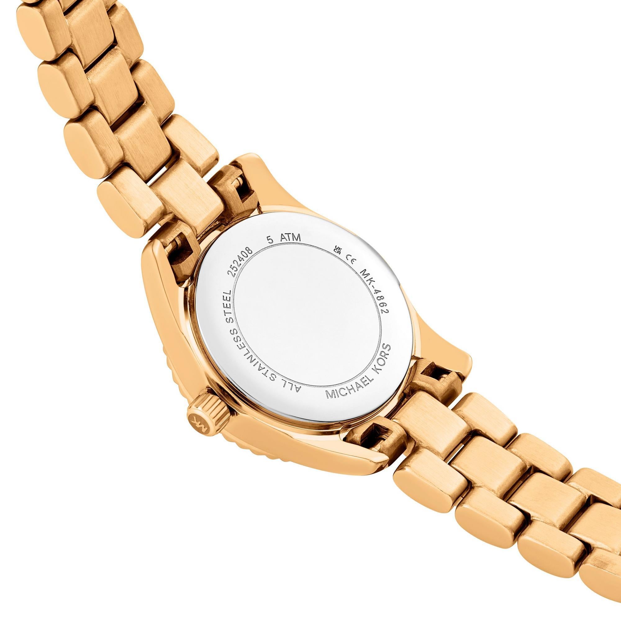 Michael Kors Lexington 19mm Gold Zifferblatt Stahl Damen Quarz Uhr MK4862