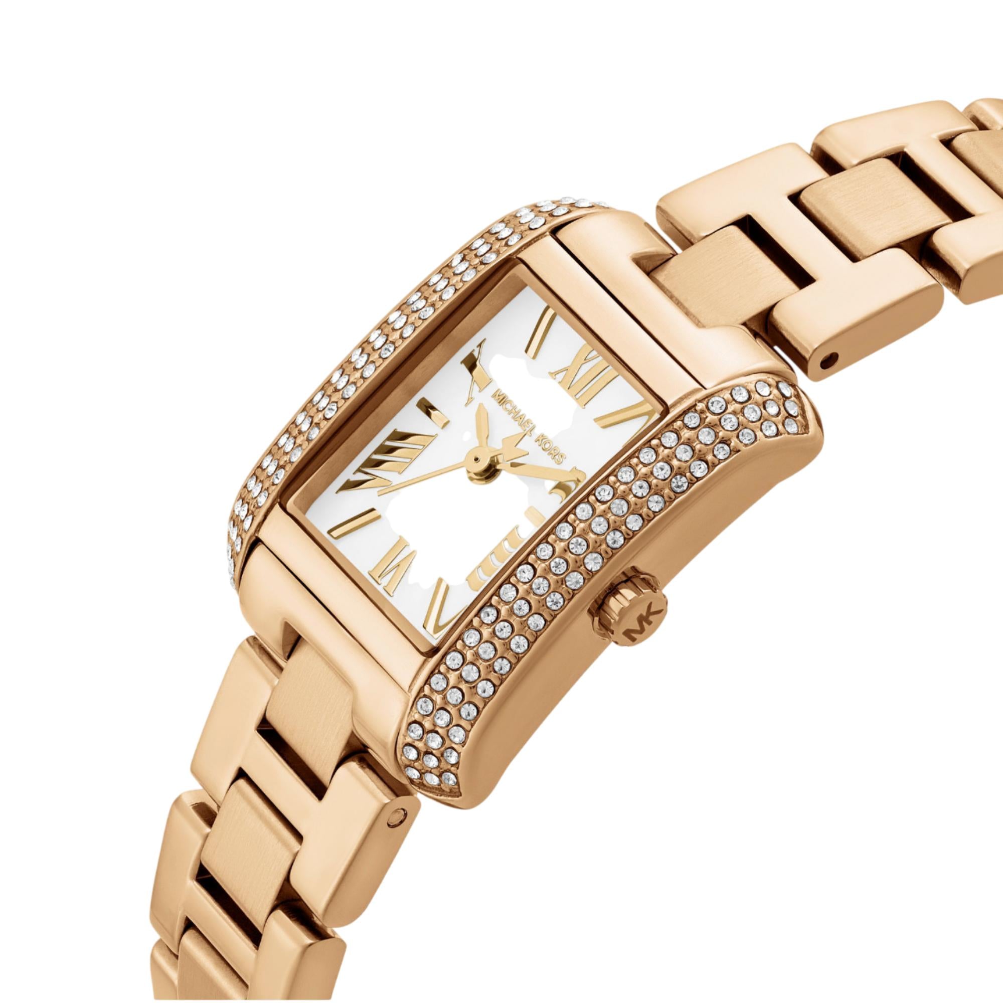 Michael Kors Emery 22mm White Mother of Pearl Dial Steel Ladies Quartz Watch MK4867