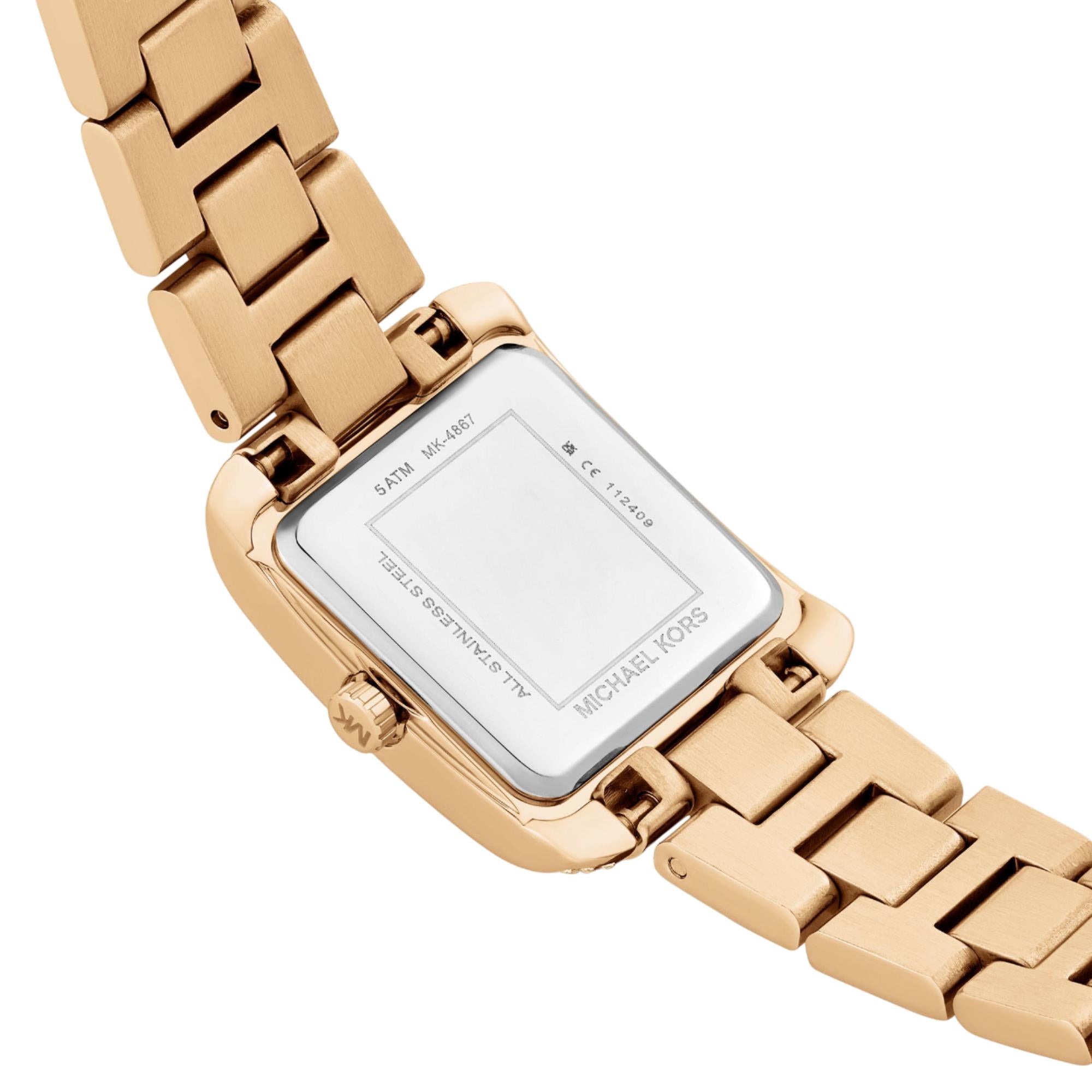 Michael Kors Emery 22mm White Mother of Pearl Dial Steel Ladies Quartz Watch MK4867
