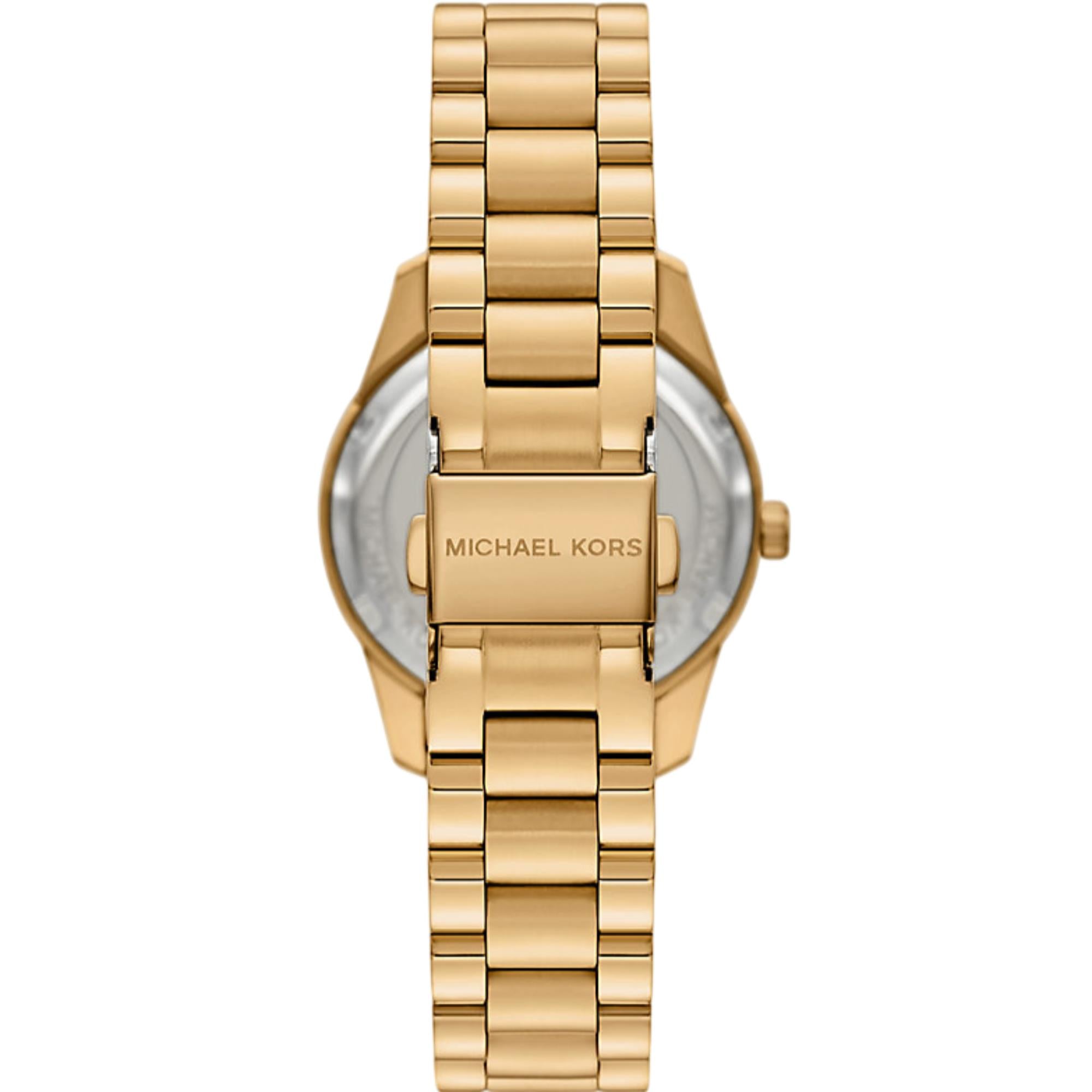 Michael Kors Lexington 33mm Chronograph Emerald Green Dial Steel Ladies Quartz Watch MK4924