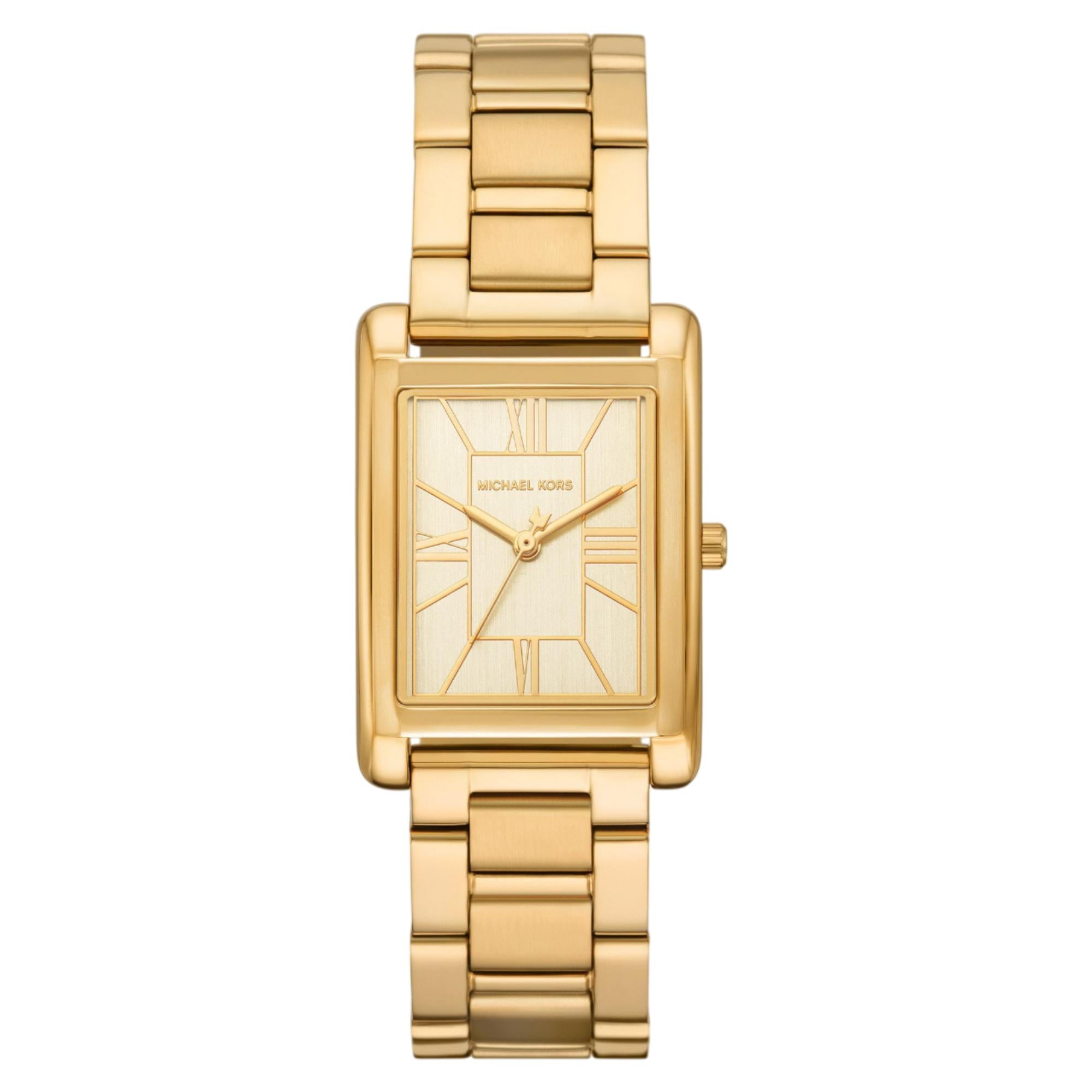 Michael Kors Essex 36.5mm Gold Dial Steel Ladies Quartz Watch MK4904
