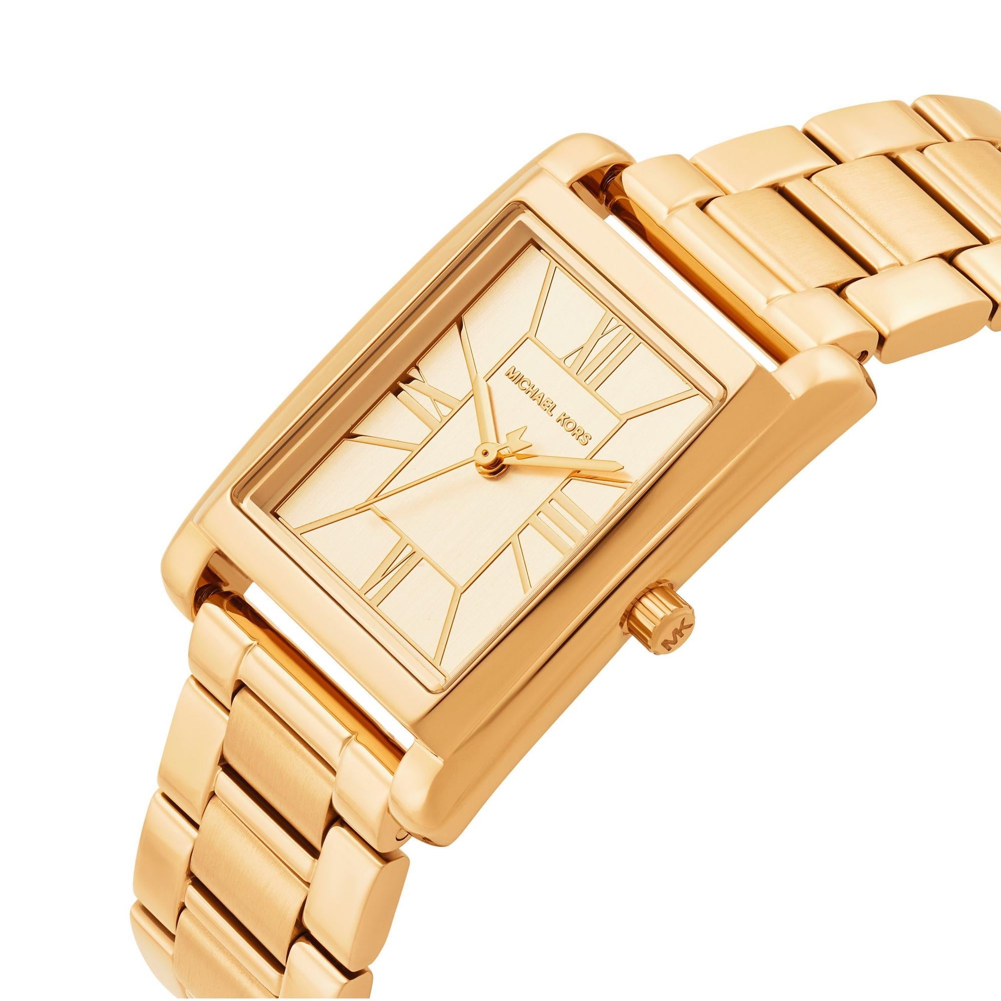 Michael Kors Essex 36.5mm Gold Dial Steel Ladies Quartz Watch MK4904