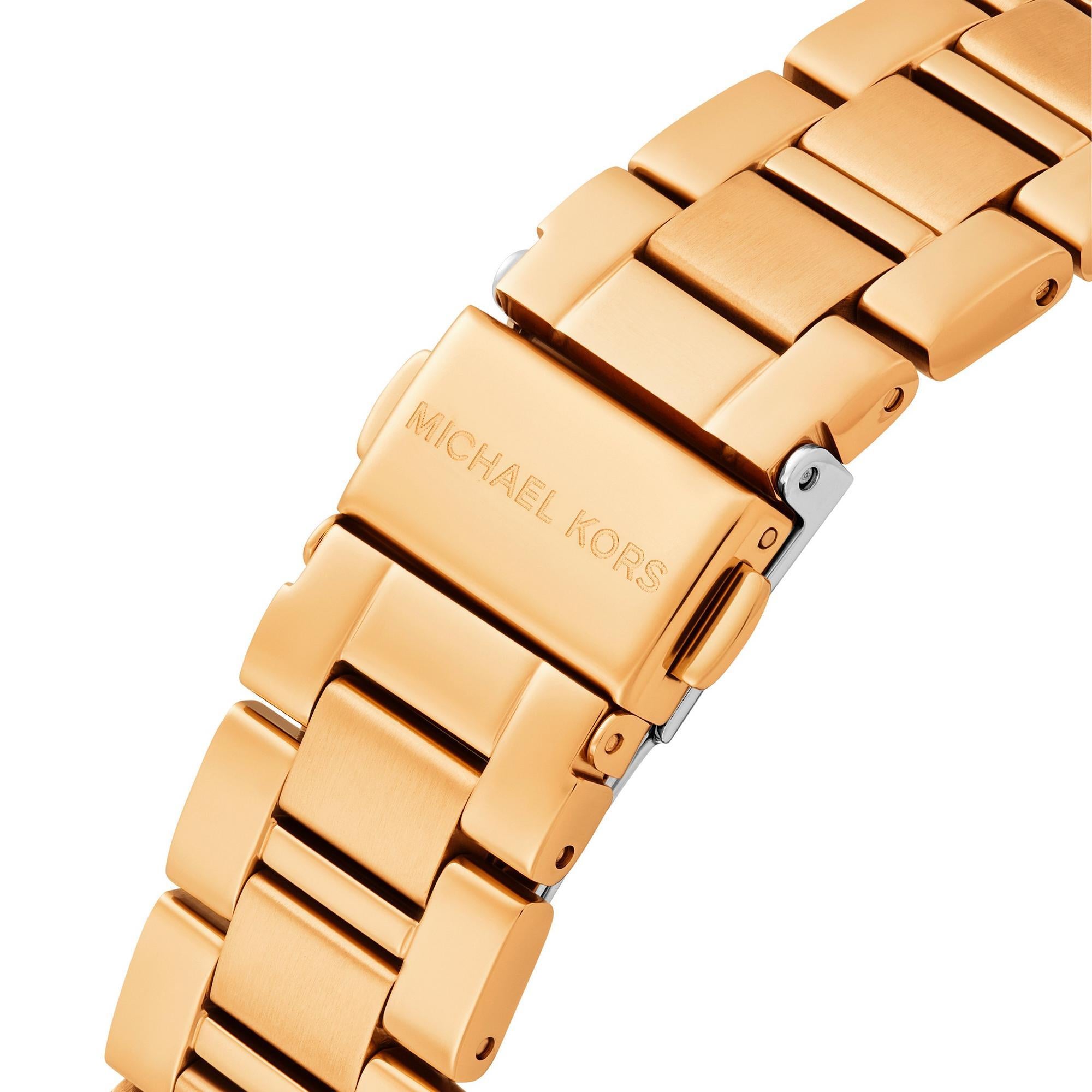 Michael Kors Essex 36.5mm Gold Dial Steel Ladies Quartz Watch MK4904