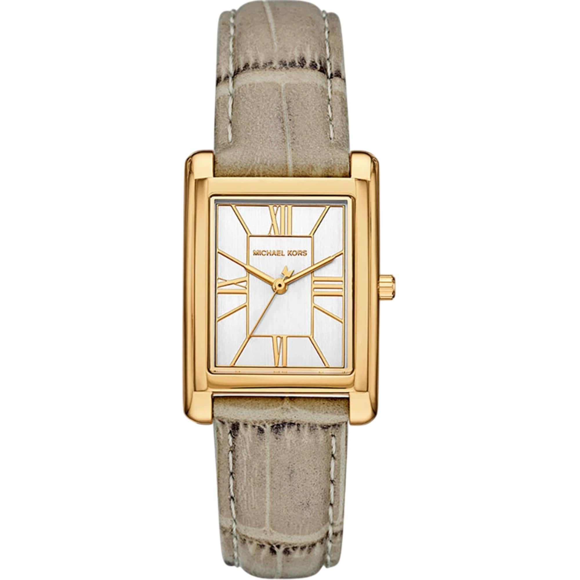 Michael Kors Essex 26mm White Dial Leather Ladies Quartz Watch MK4964