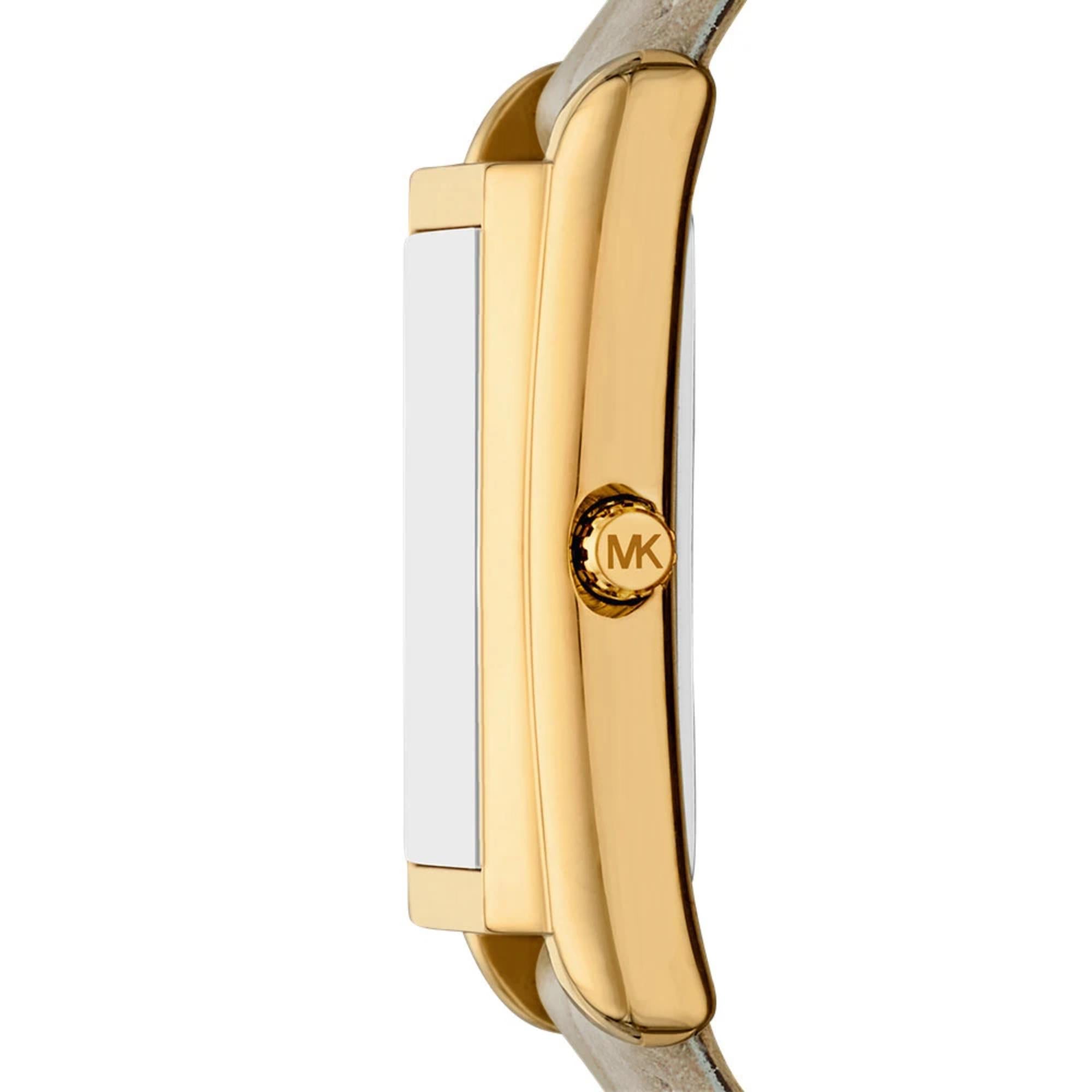 Michael Kors Essex 26mm White Dial Leather Ladies Quartz Watch MK4964