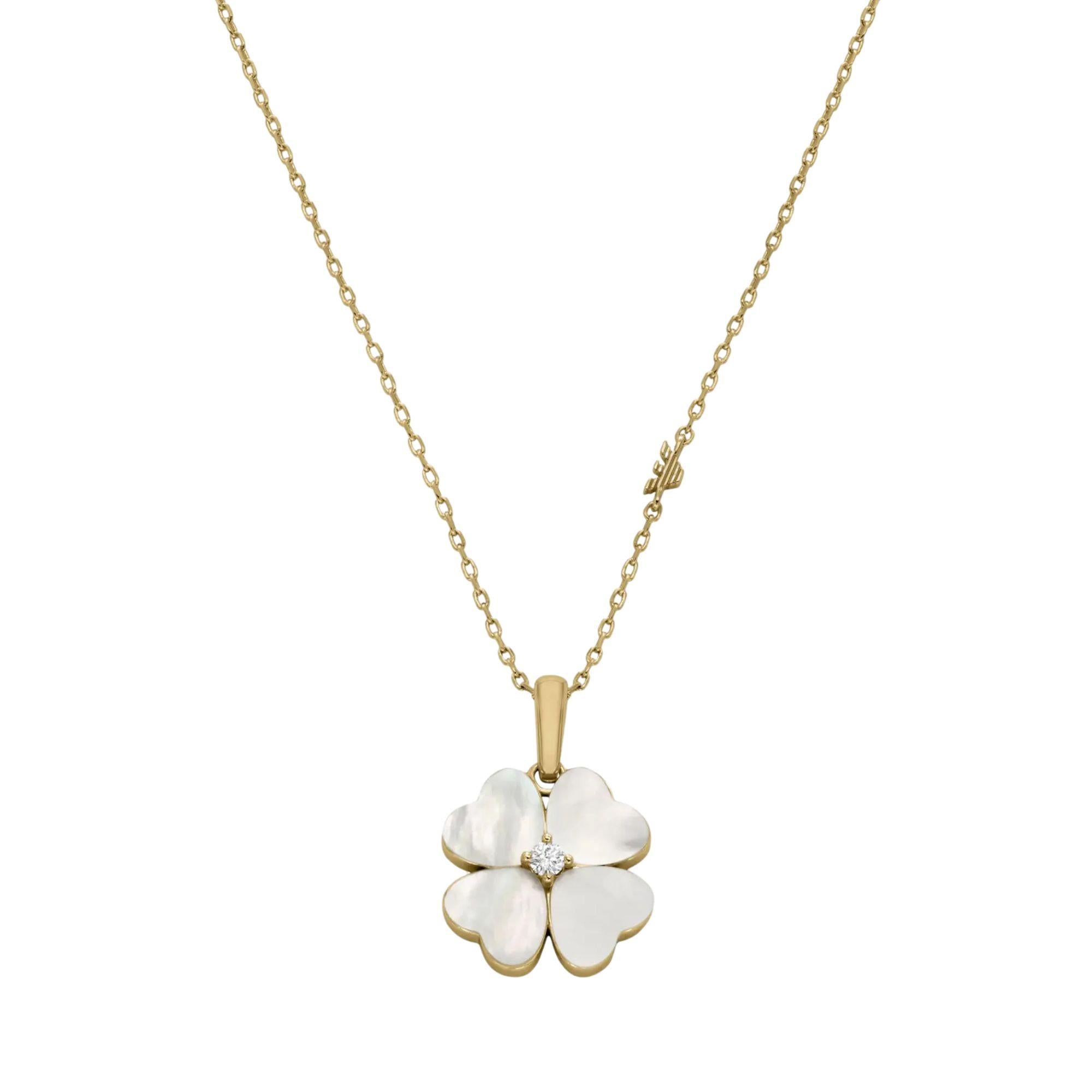 Emporio Armani Sentimental Anhänger Kleeblatt Damen Halskette EGS3347710