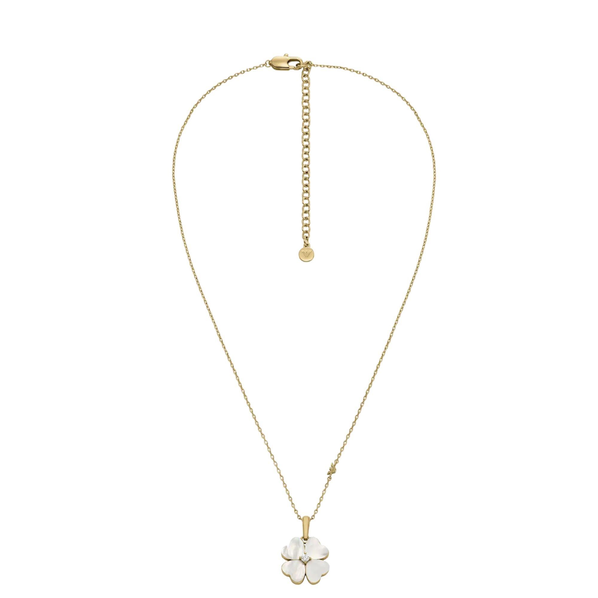 Emporio Armani Sentimental Anhänger Kleeblatt Damen Halskette EGS3347710