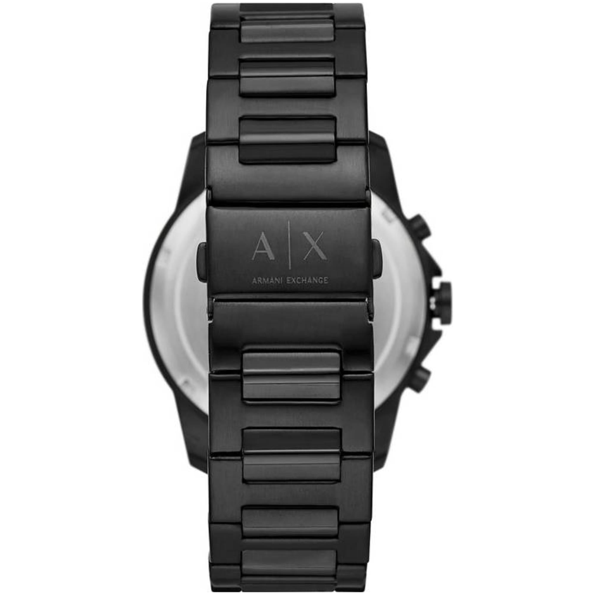 Armani Exchange Banks 44mm Chronograph Black Dial Steel Mens Quartz Watch AX7163SET