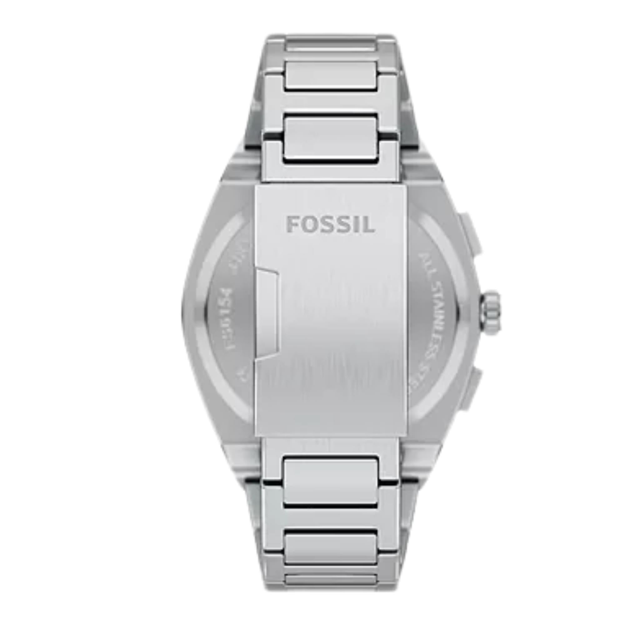 Fossil Everett 44mm Chronograph Blue Dial Steel Mens Quartz Watch FS6154