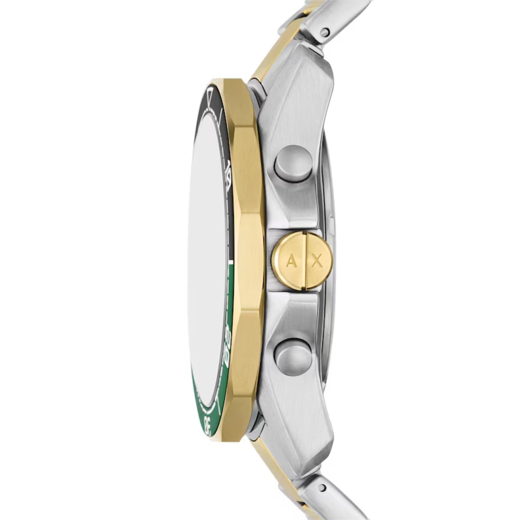 Armani Exchange Spencer 44mm Chronograph Green Dial Steel Mens Quartz Watch AX1966