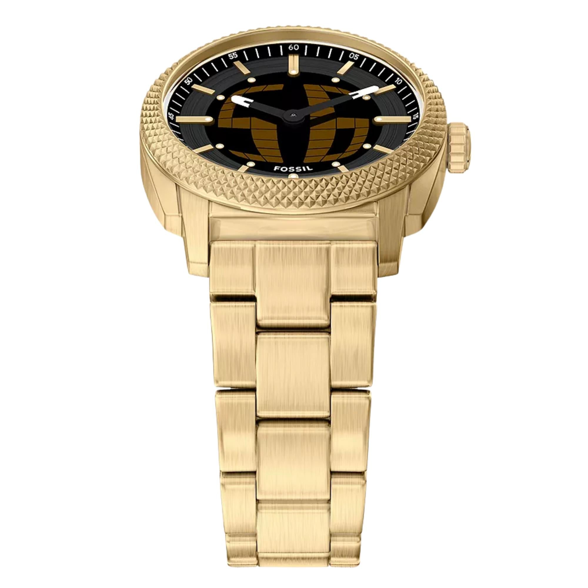 Fossil Machine 41mm Schwarzes Zifferblatt Stahl Herren Digi-Analogue Uhr FS6157