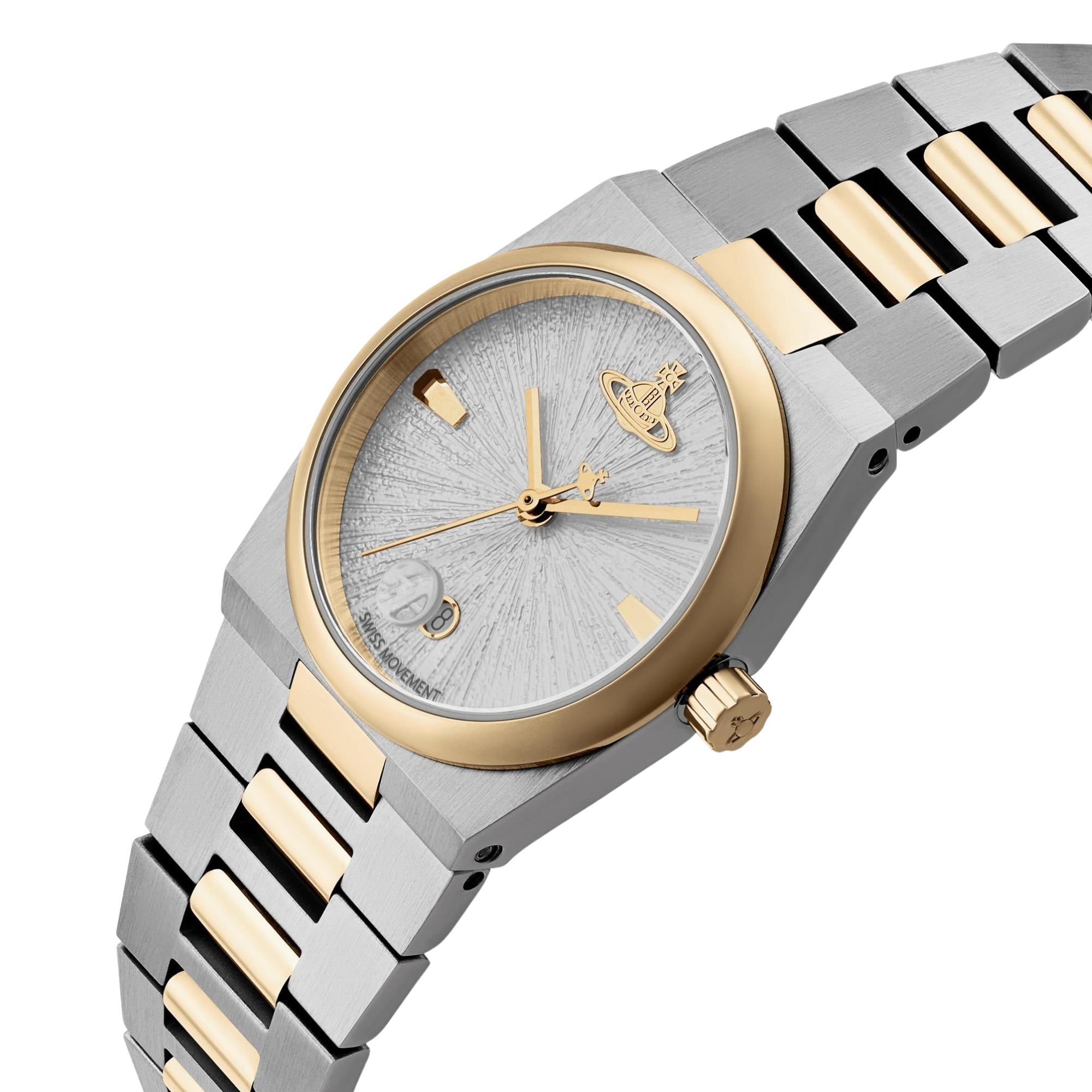 Vivienne Westwood The Hoxton Quarz Silbernes Zifferblatt Stahlarmband Damen Uhr VV332SLSG