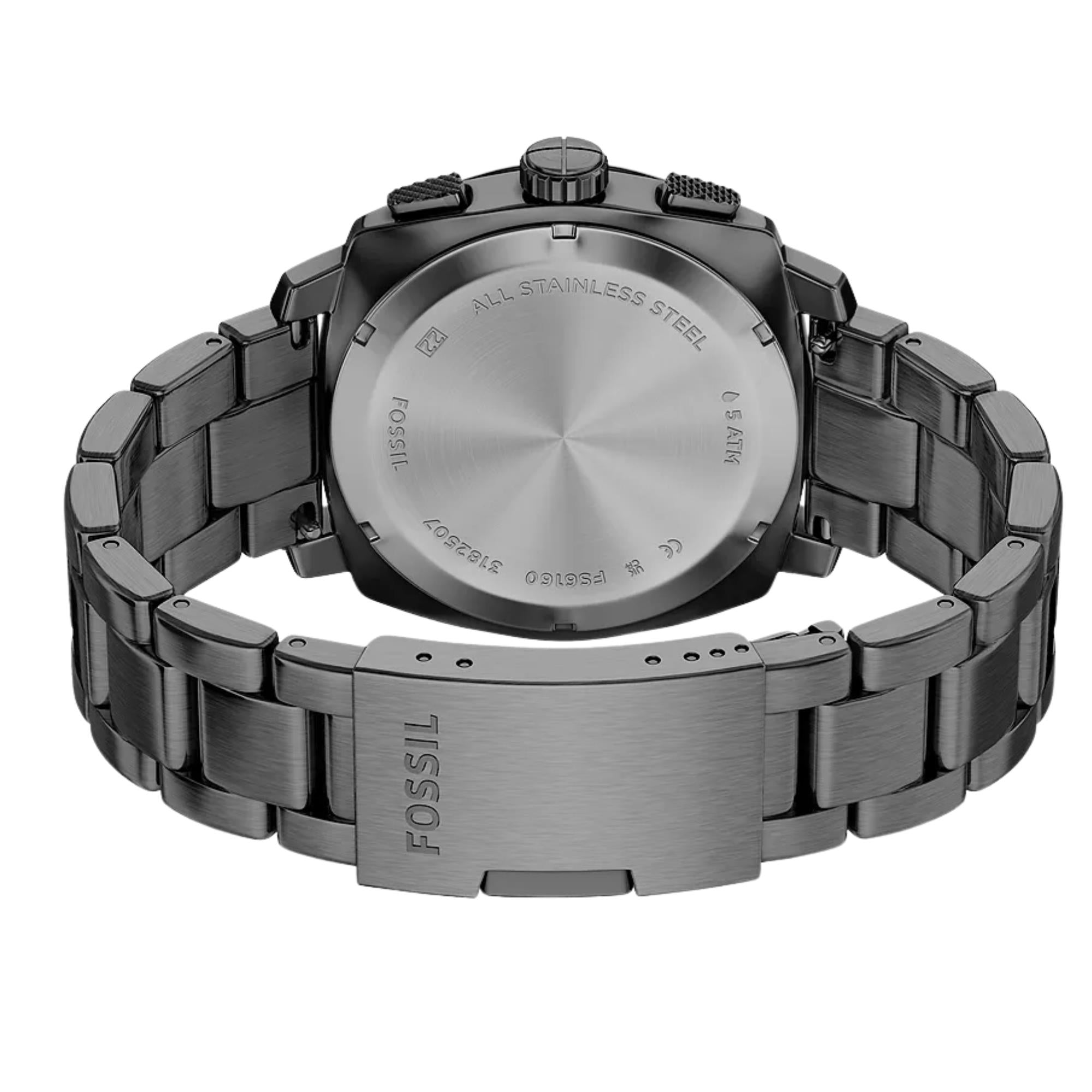 Fossil Machine 44mm Chronograph Grey Dial Steel Mens Quartz Watch FS6160
